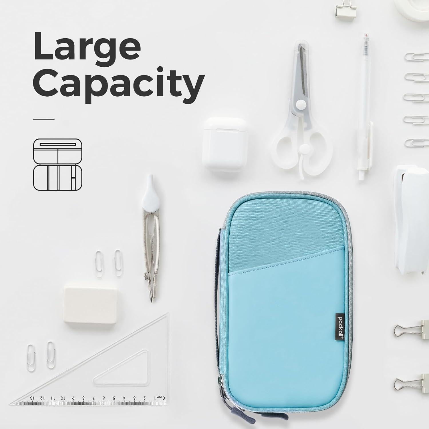 Estuche de Lápiz Skyline Compacto Azul 20x12 cm Multiuso