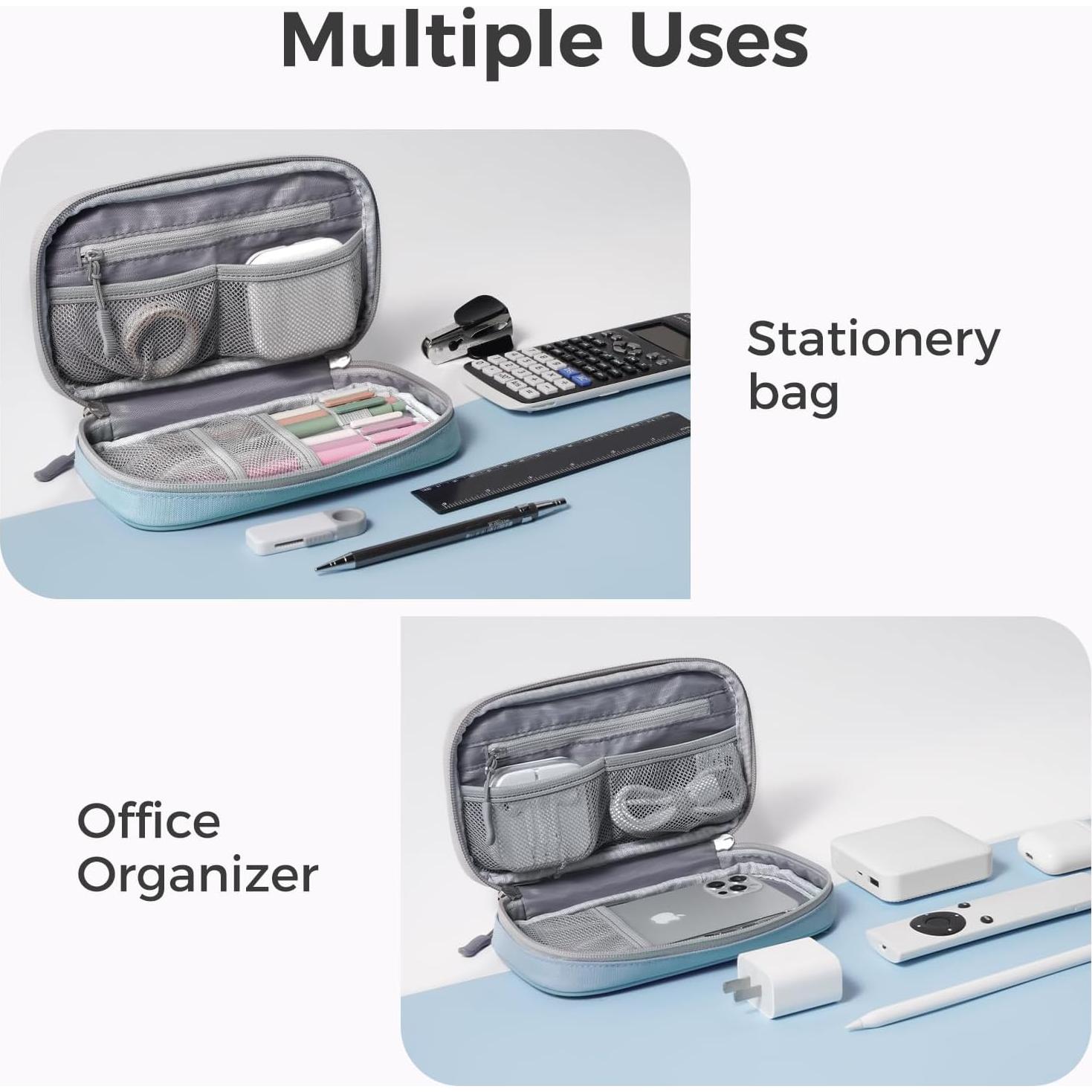 Estuche de Lápiz Skyline Compacto Azul 20x12 cm Multiuso