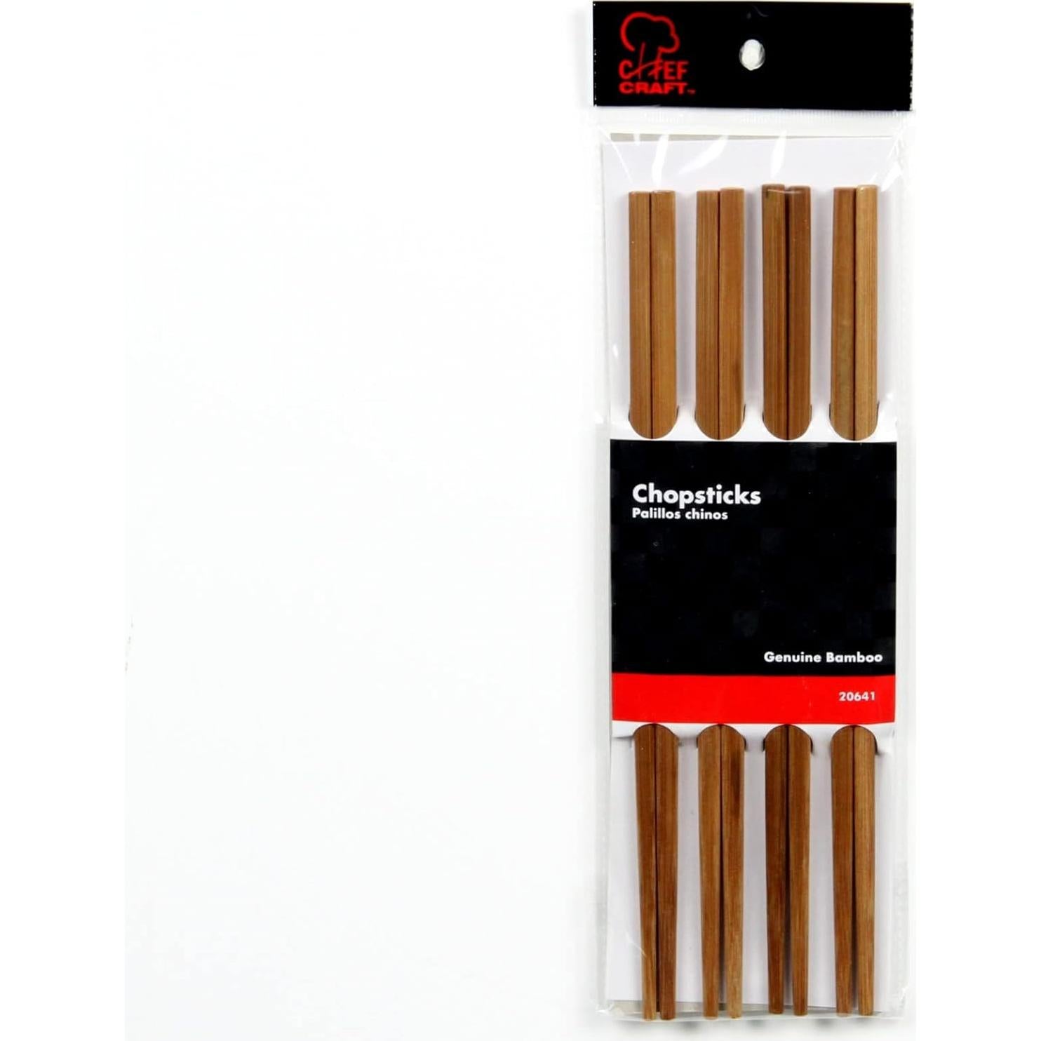 Juego de 4 Palillos de Bambú Chef Craft Select Natural