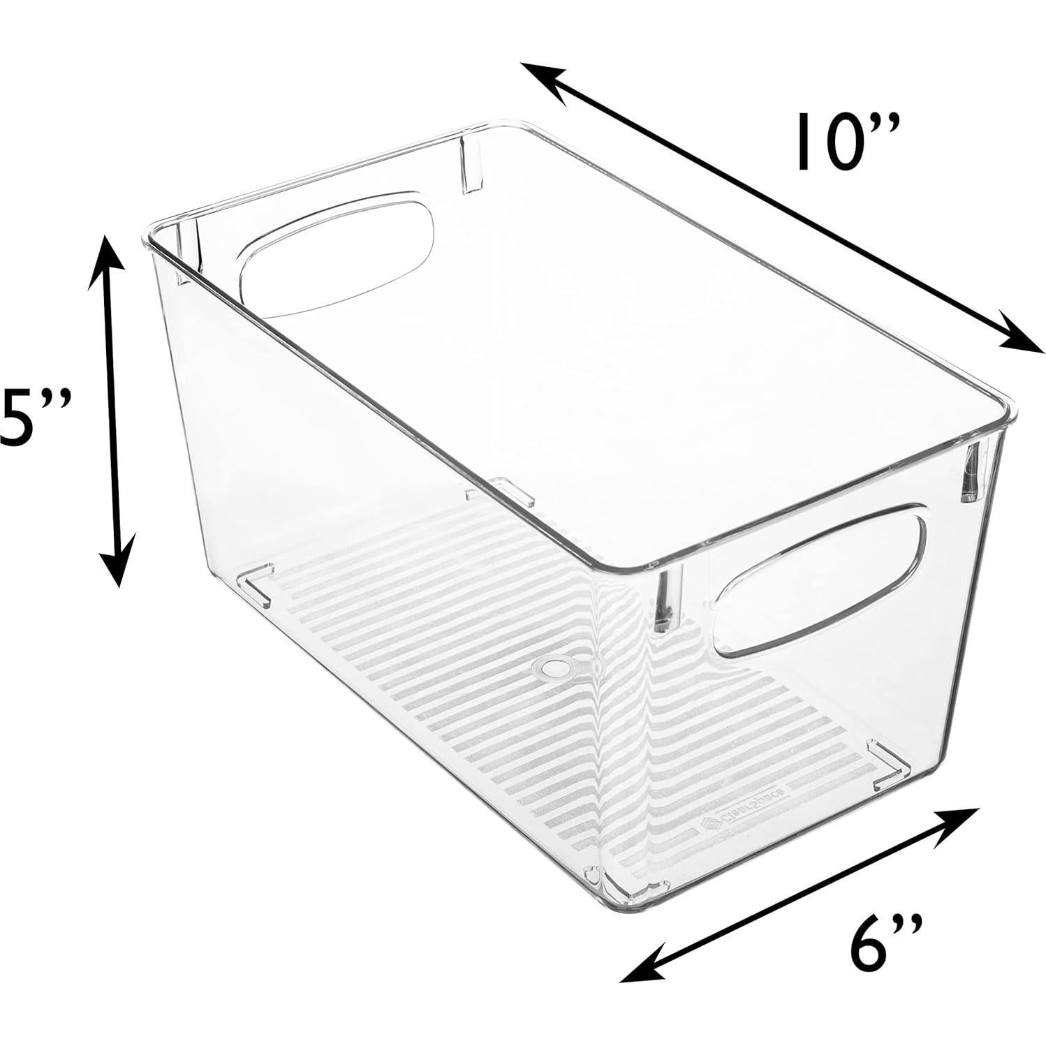 Bins de Almacenamiento Transparentes ClearSpace - 2 Unidades 25.4x15.2x12.7 cm