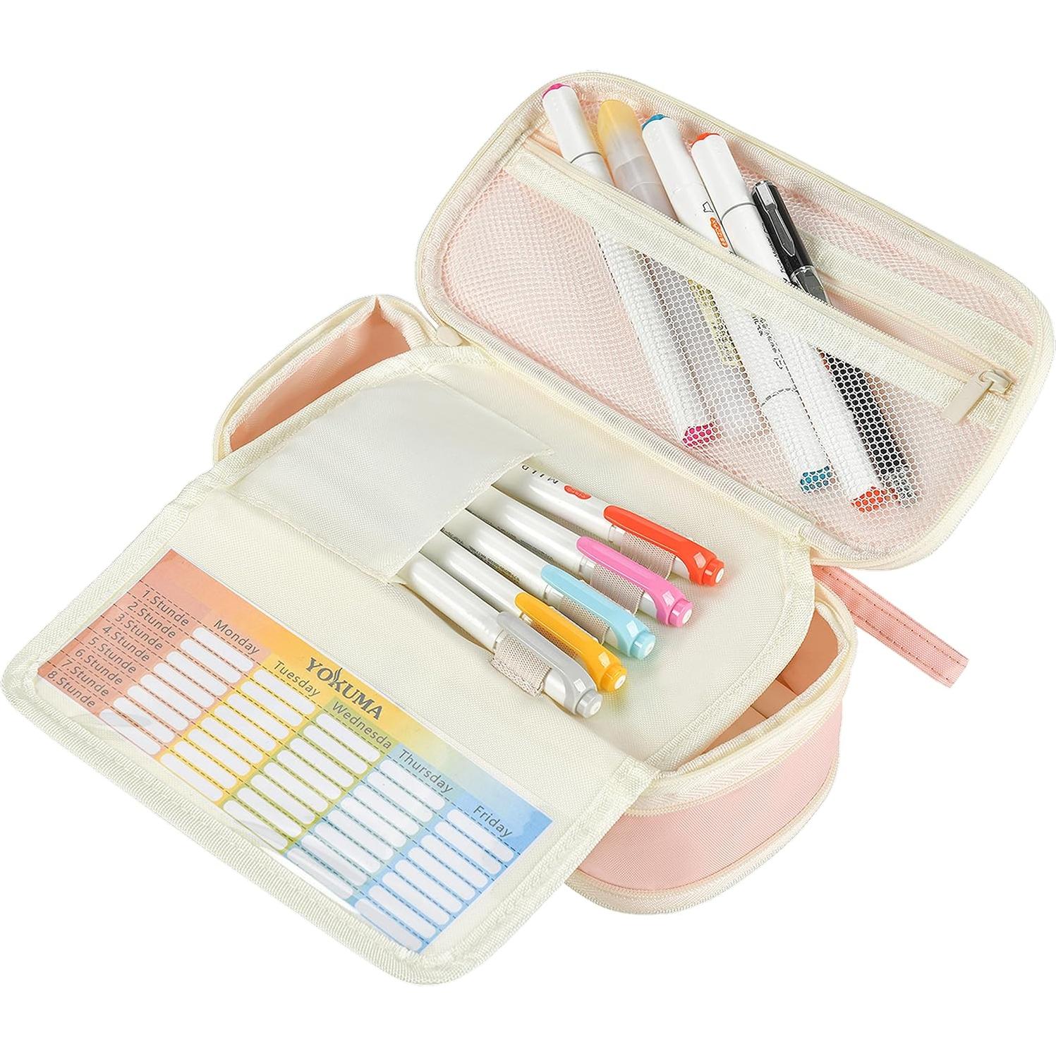 Estuche de Lápices YOKUMA Rosa Gran Capacidad Kawaii