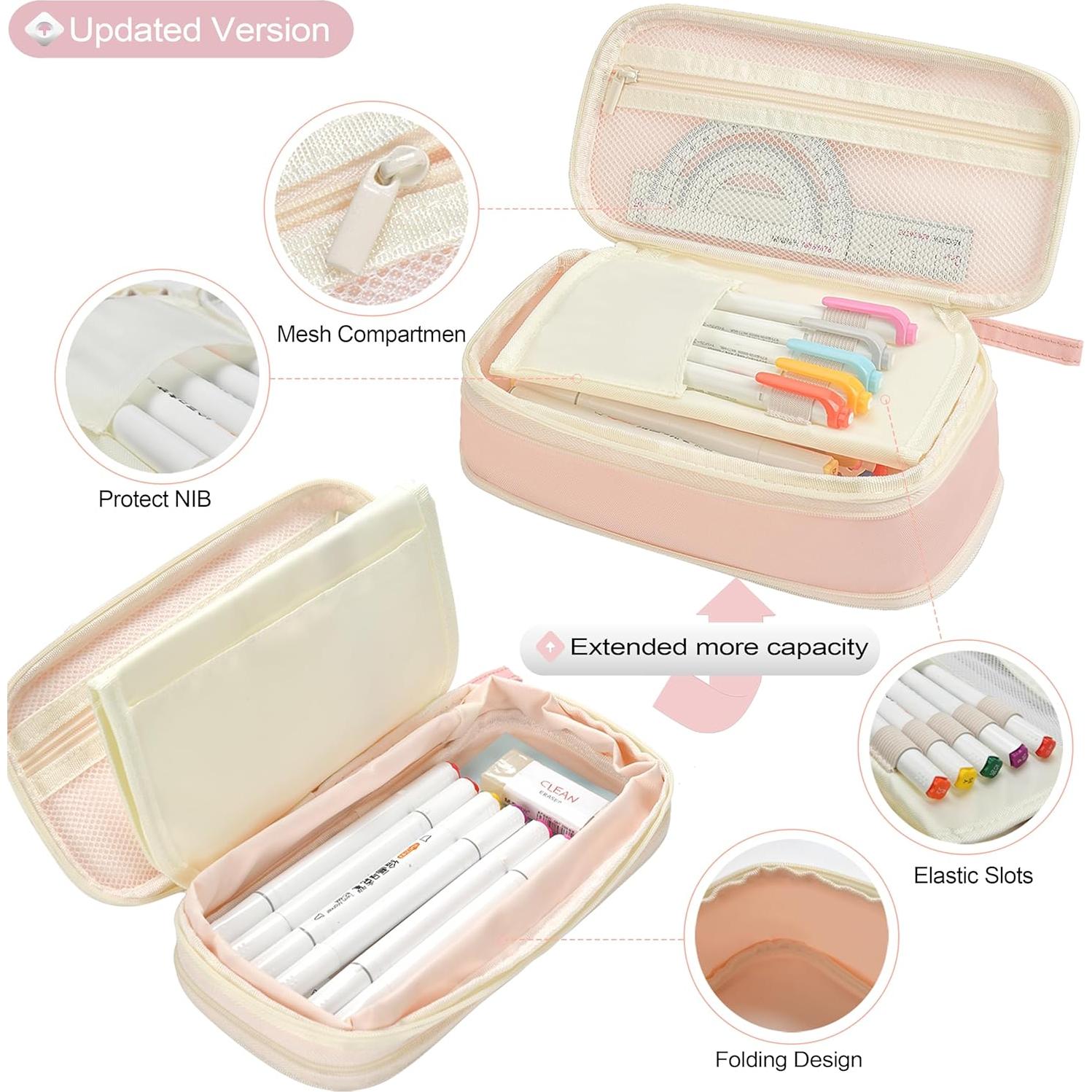 Estuche de Lápices YOKUMA Rosa Gran Capacidad Kawaii