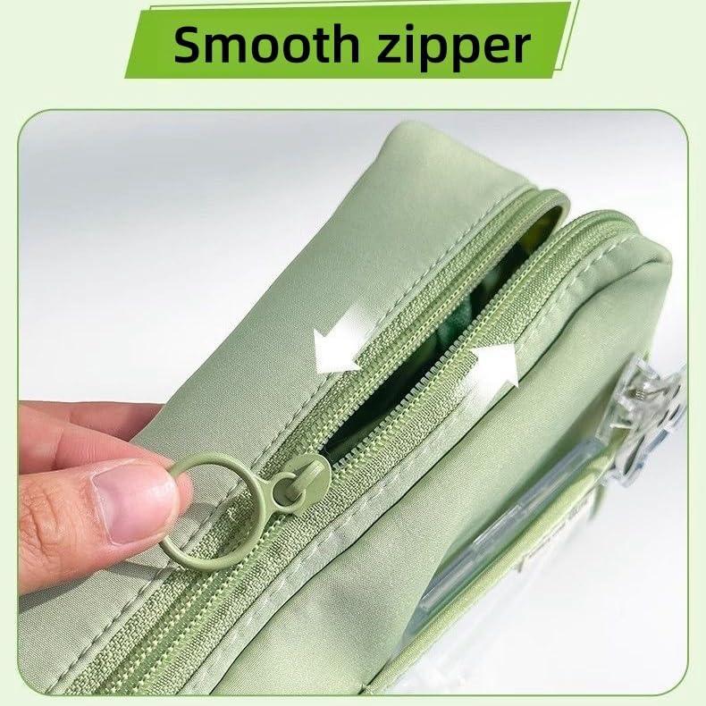 Estuche de Lápices Kawaii 11 PCS - Bolsa de Lona Verde