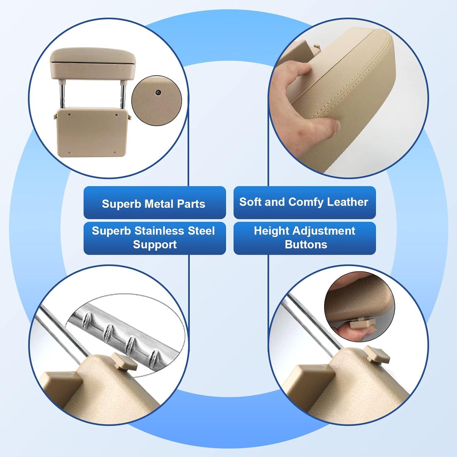 Soporte para Reposabrazos de Coche CDEFG Beige Ajustable