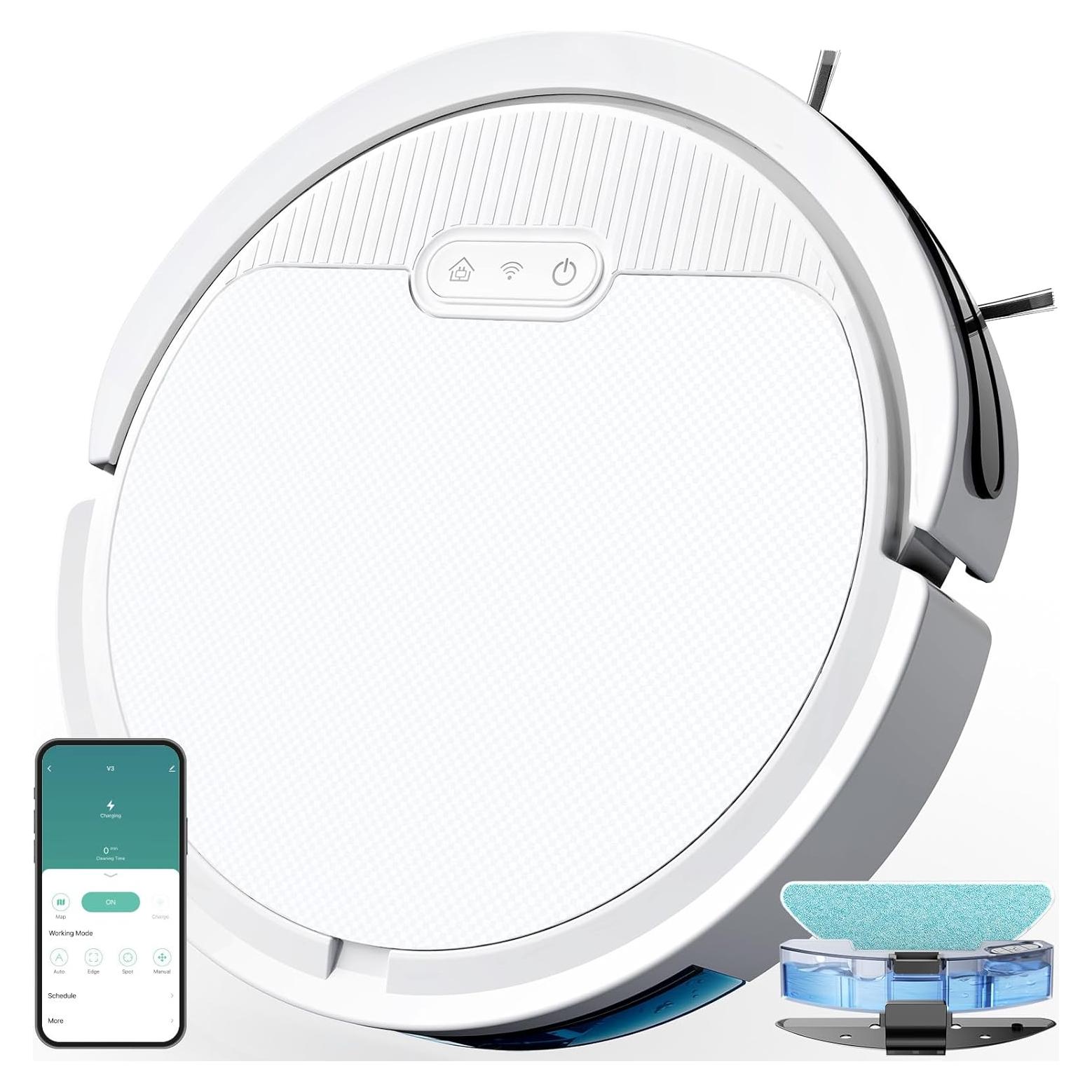 Robot Aspiradora Pureatic V3 2 en 1, 5000Pa, Control APP