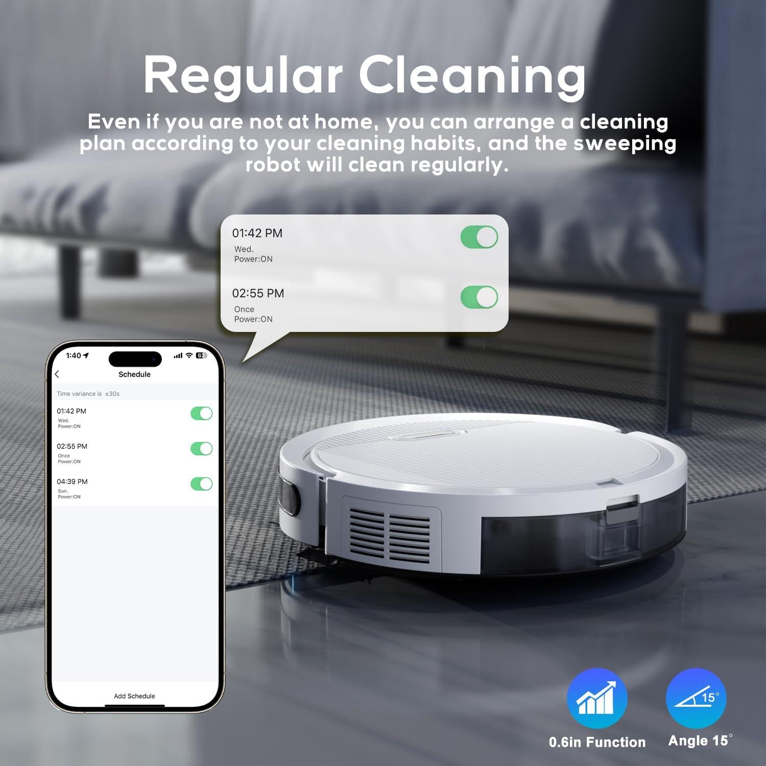 Robot Aspiradora Pureatic V3 2 en 1, 5000Pa, Control APP