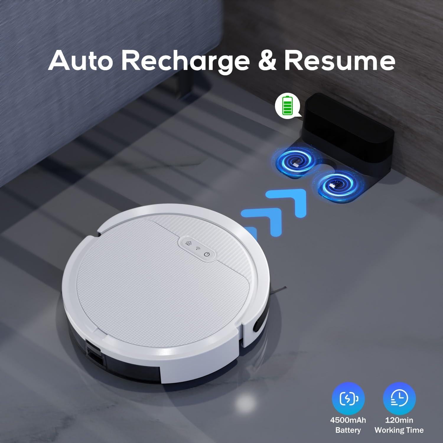 Robot Aspiradora Pureatic V3 2 en 1, 5000Pa, Control APP