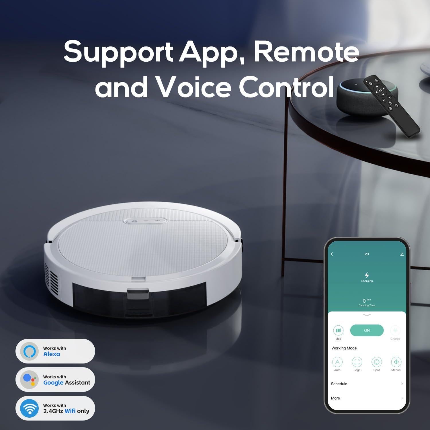 Robot Aspiradora Pureatic V3 2 en 1, 5000Pa, Control APP