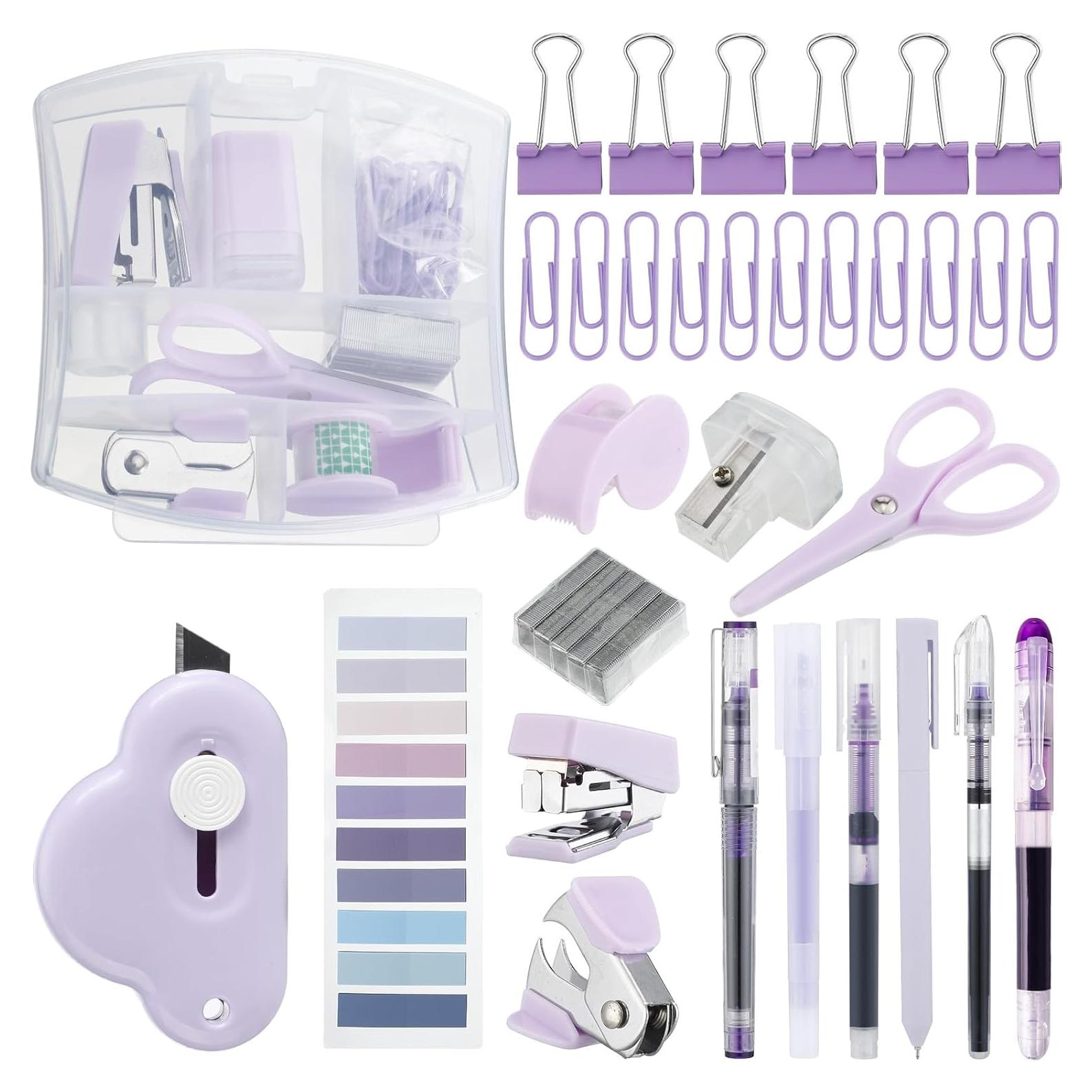 Kit de Suministros de Oficina Colarr Mini Púrpura 12 Piezas