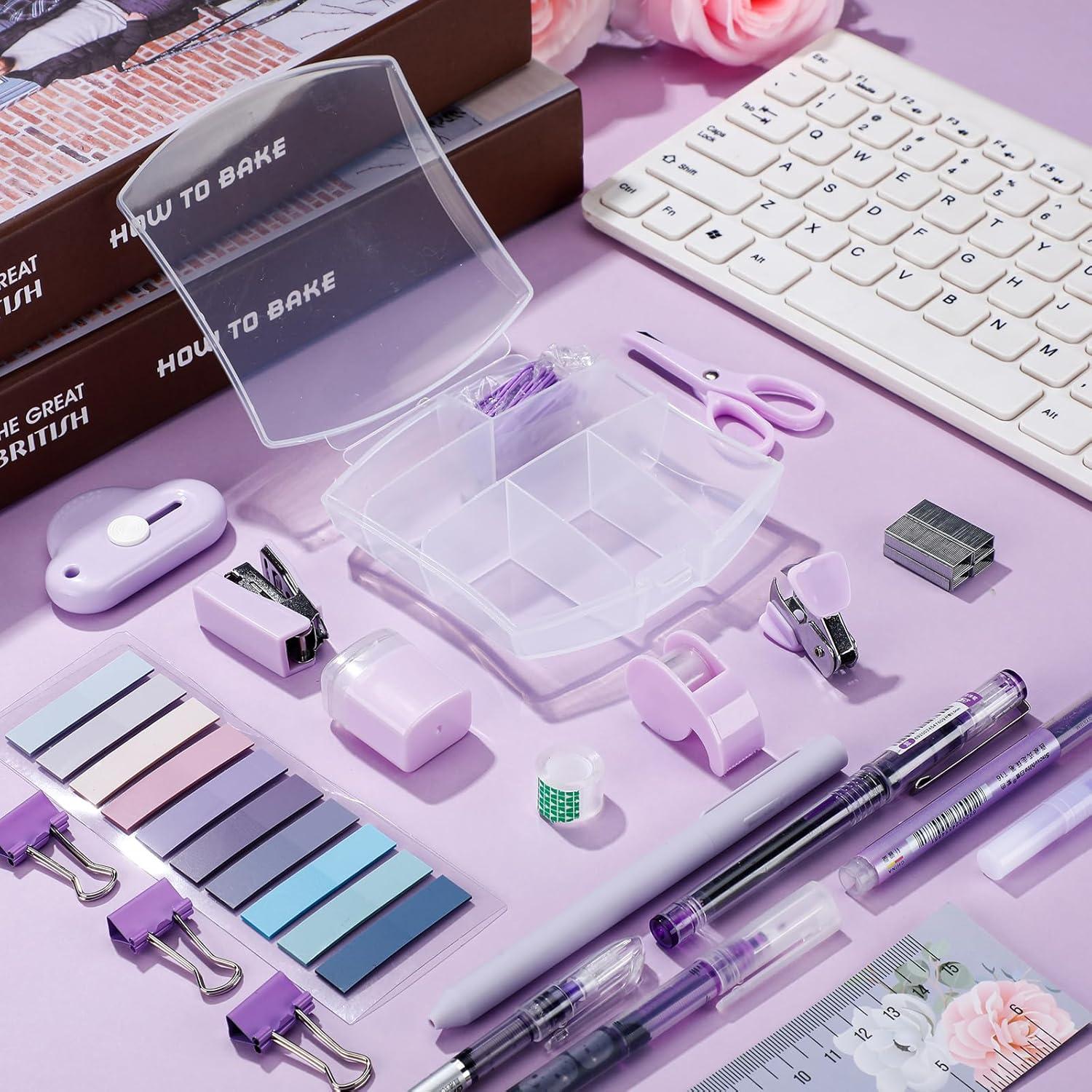 Kit de Suministros de Oficina Colarr Mini Púrpura 12 Piezas