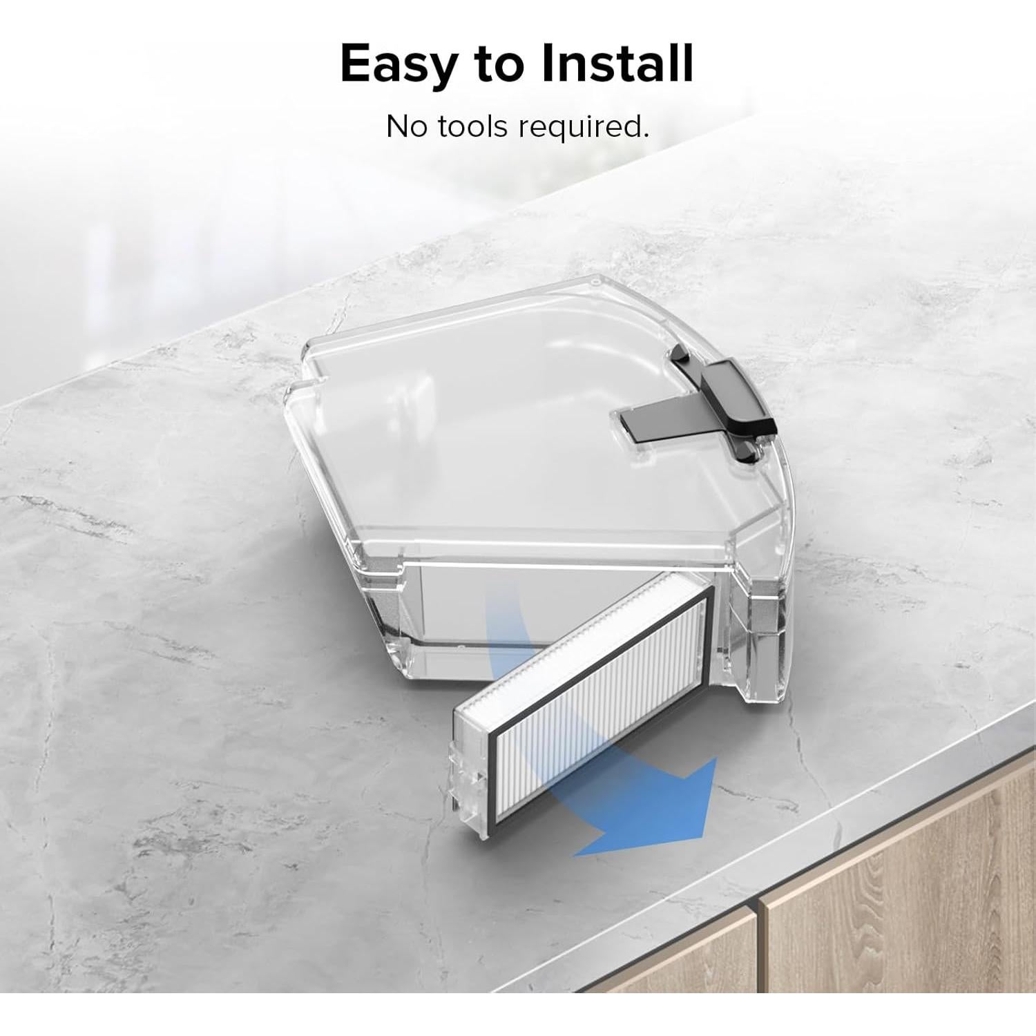 roborock Q8 Max Robot Vacuum and Mop Cleaner with 2Pcs Washable Filter Replacement Bundle