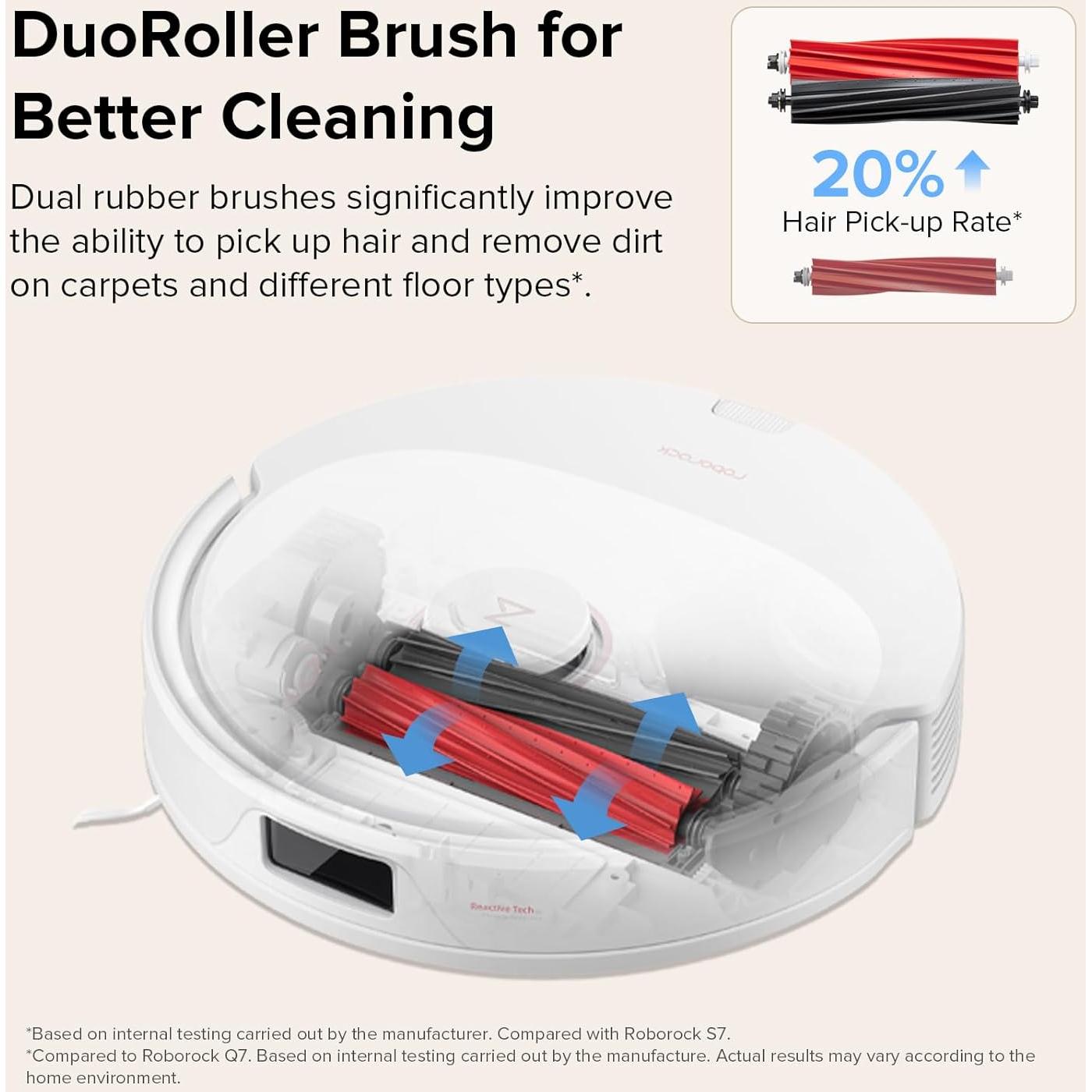 roborock Q8 Max Robot Vacuum and Mop Cleaner with 2Pcs Side Brushes Replacement Bundle