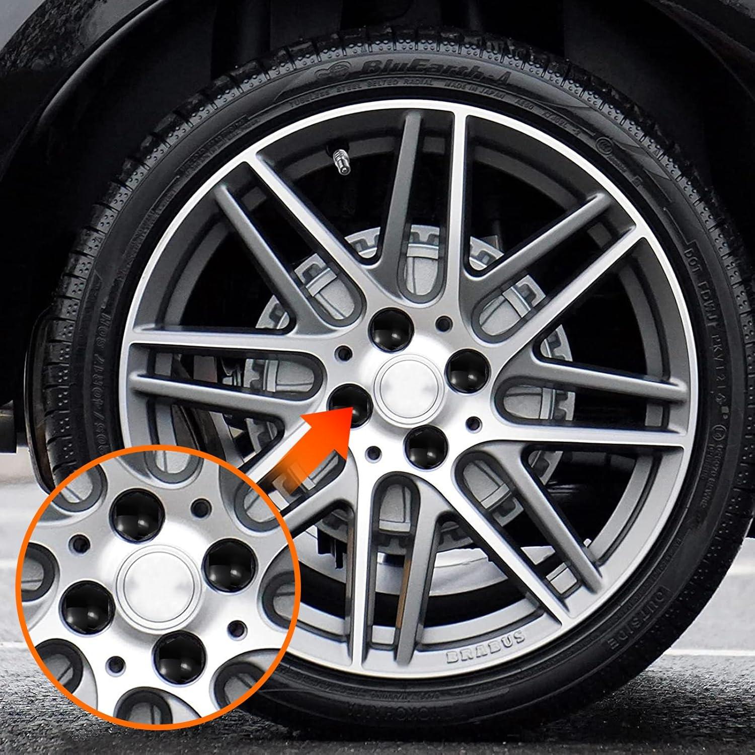 Cubiertas de Tuercas de Rueda QQWD 17mm 20 Piezas Negro