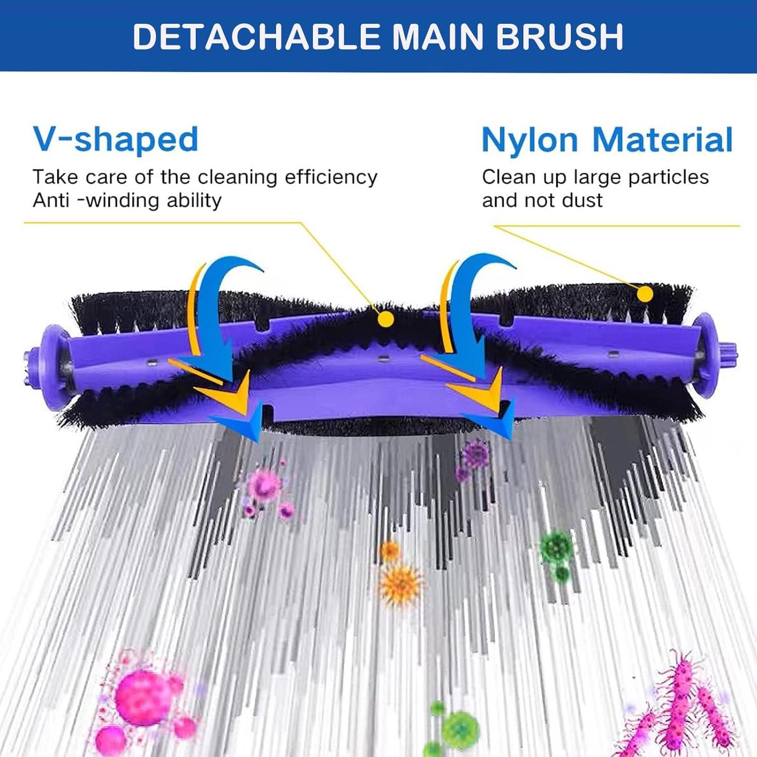 Kit de Repuestos para Aspiradora Robot LUZMQ Narwal Freo - 1 Cepillo Principal, 4 Filtros HEPA, 4 Paños de Mopa, 4 Cepillos Laterales