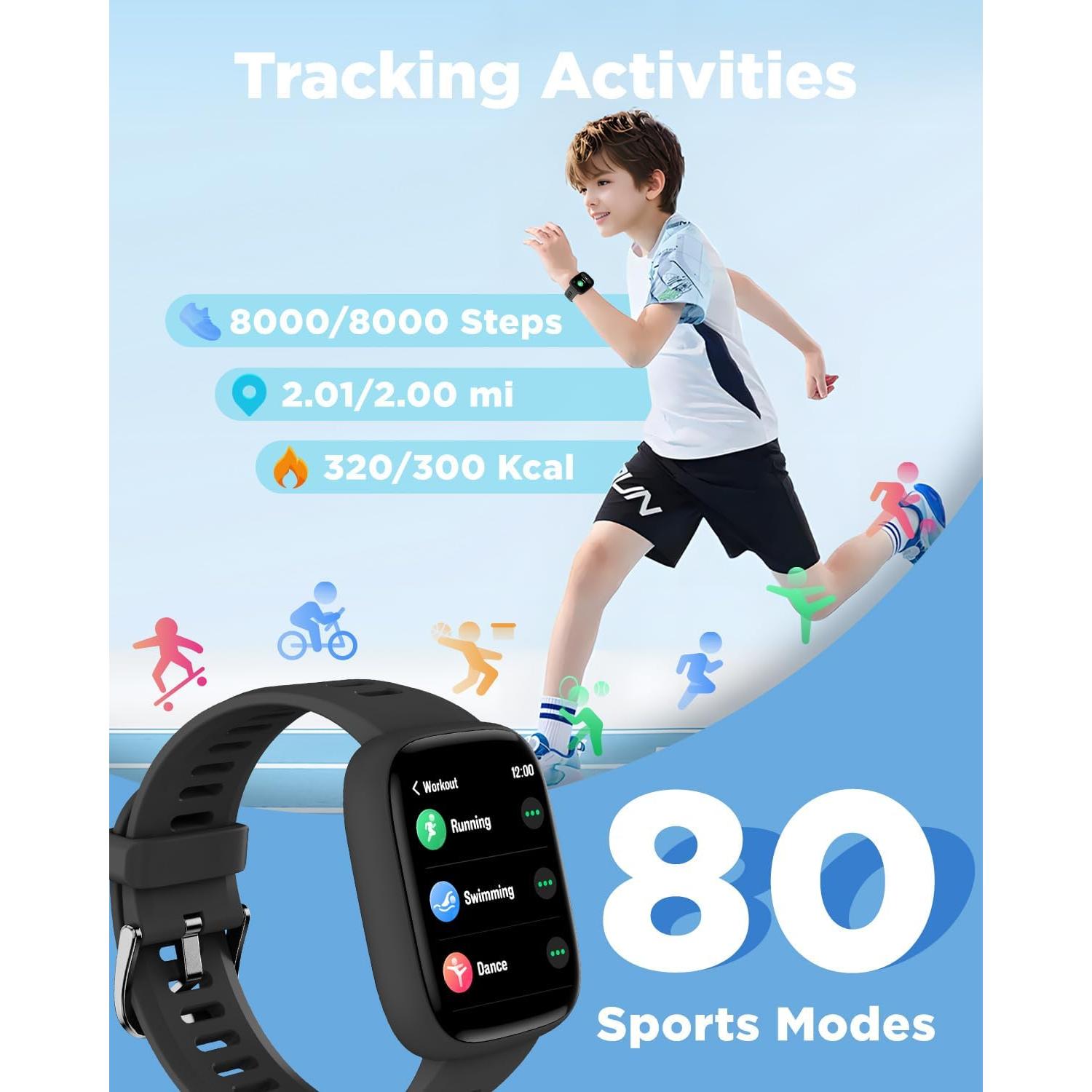 Reloj Inteligente BIGGERFIVE para Niños 1.8" IP68 Fitness
