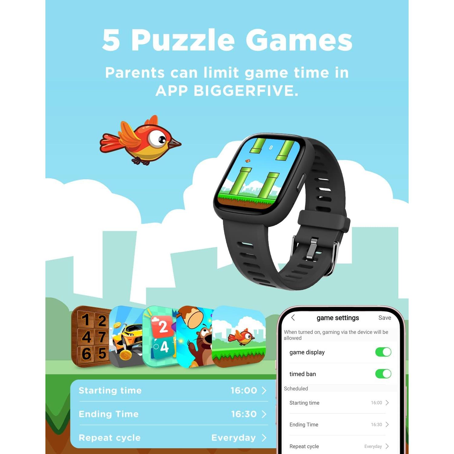Reloj Inteligente BIGGERFIVE para Niños 1.8" IP68 Fitness