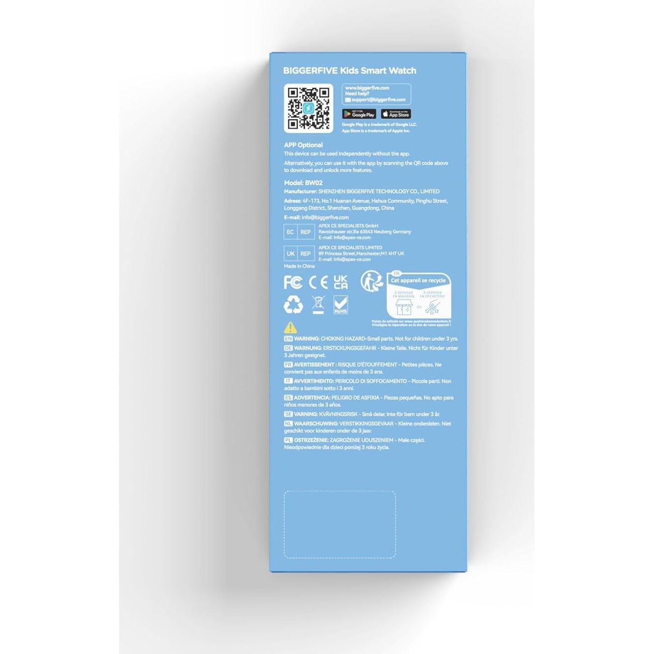 Reloj Inteligente BIGGERFIVE para Niños 1.8" IP68 Fitness