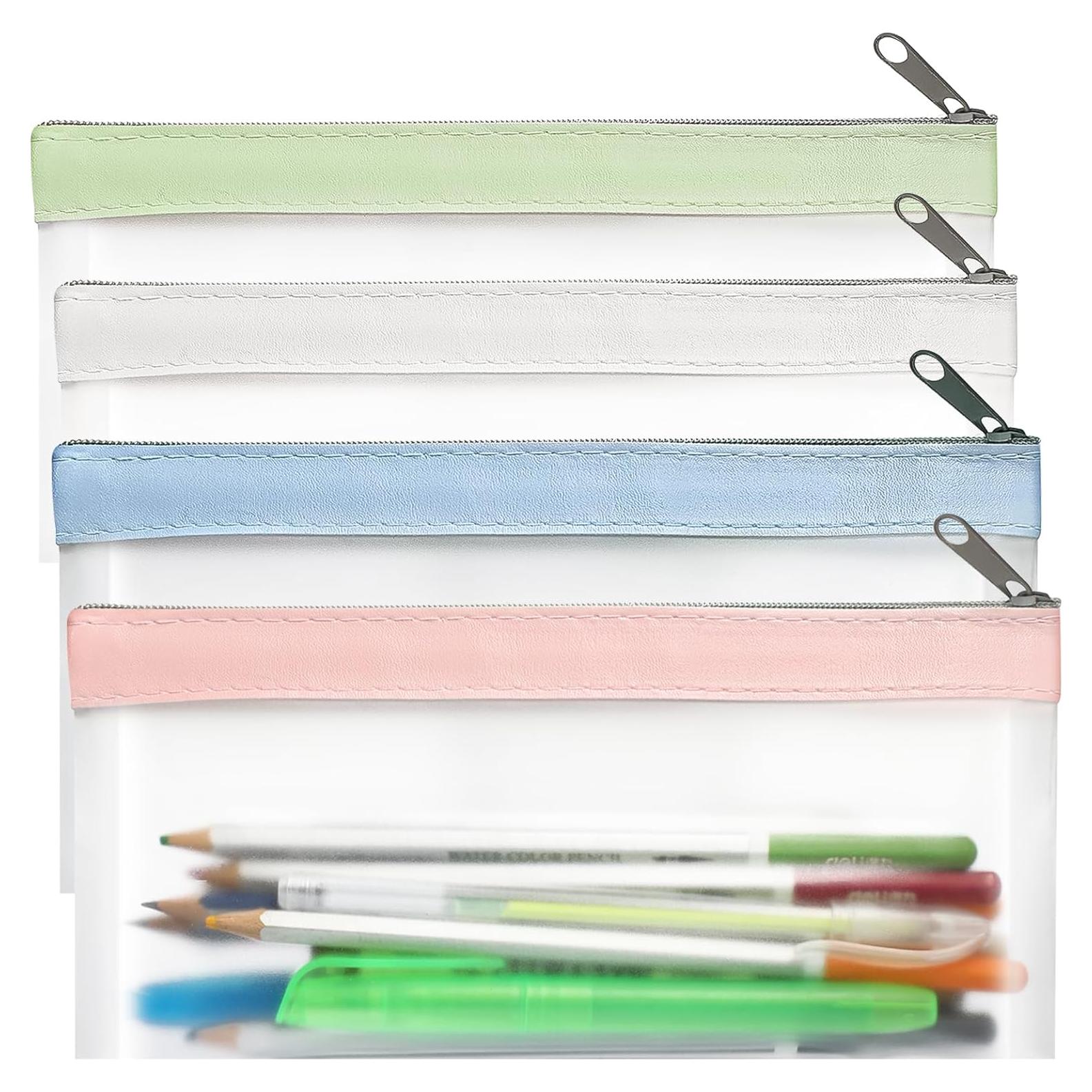 Paquete de 4 estuches de lápiz transparentes Shenzhenshi 20x10 cm