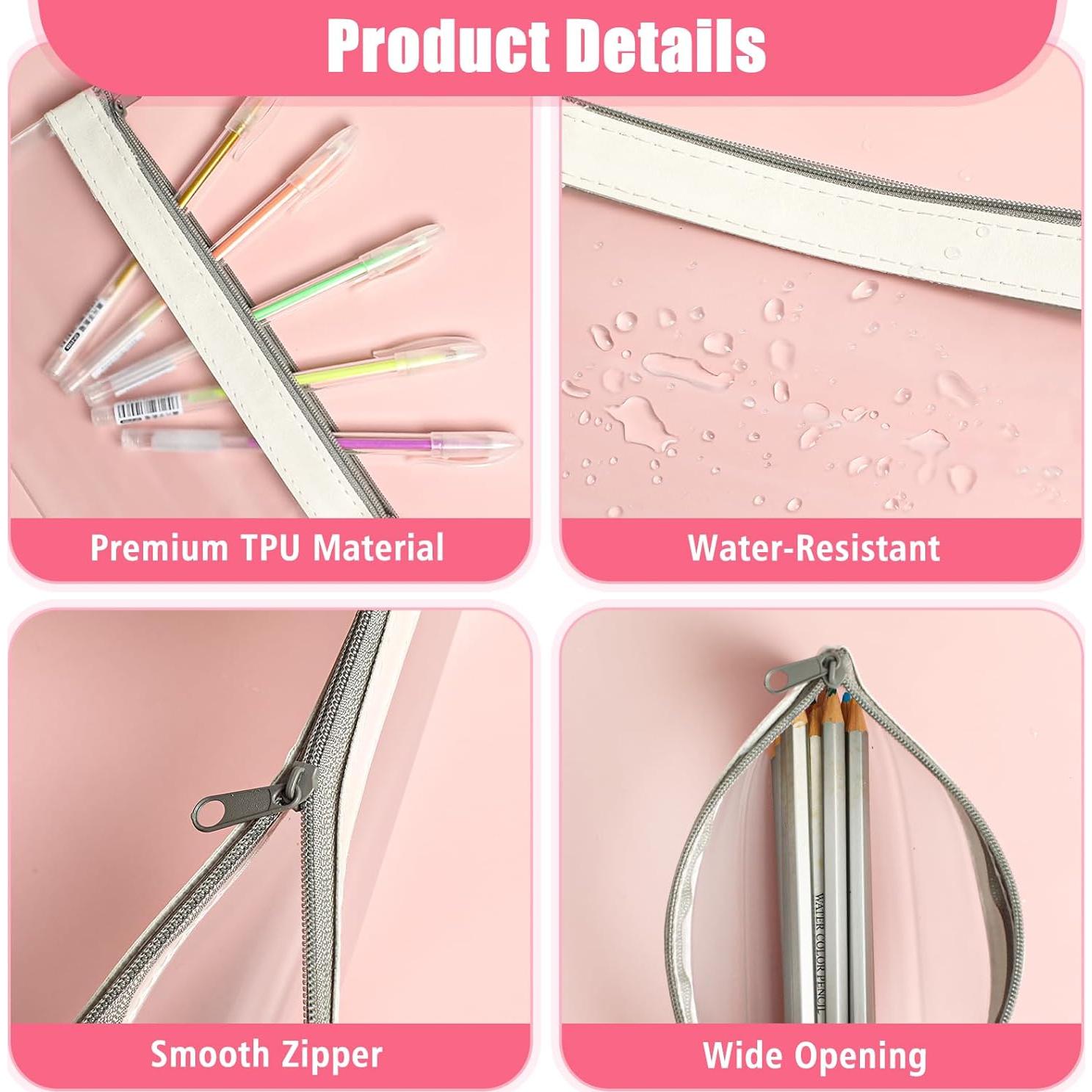 Paquete de 4 estuches de lápiz transparentes Shenzhenshi 20x10 cm