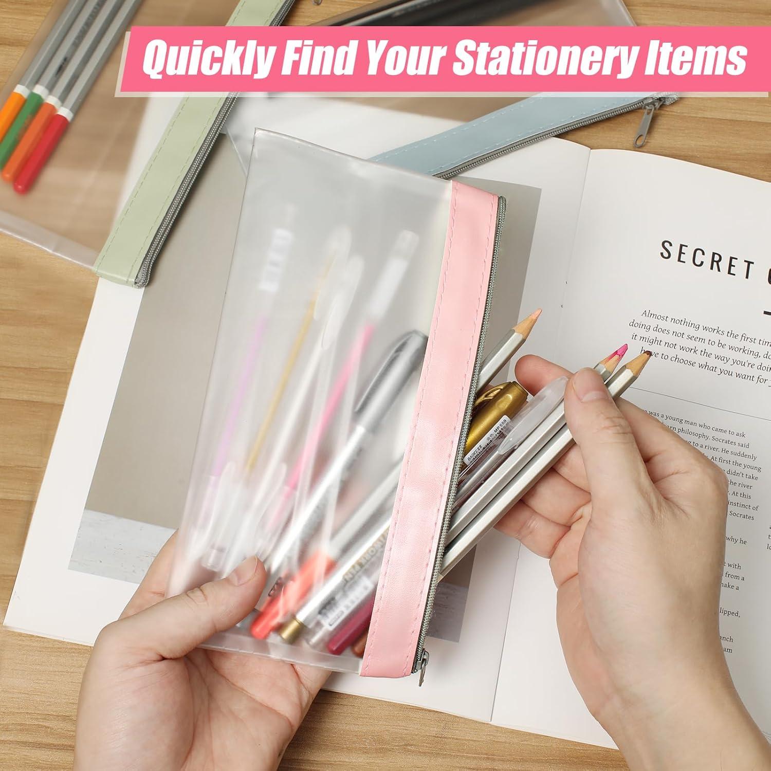 Paquete de 4 estuches de lápiz transparentes Shenzhenshi 20x10 cm