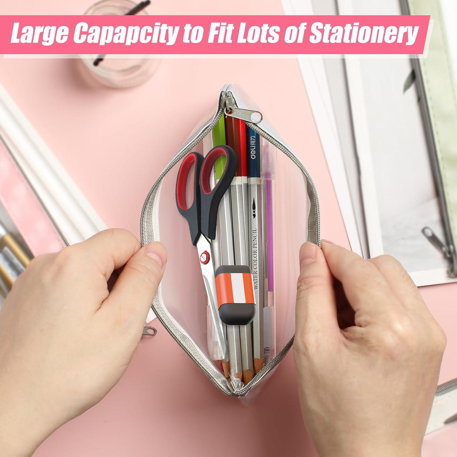 Paquete de 4 estuches de lápiz transparentes Shenzhenshi 20x10 cm