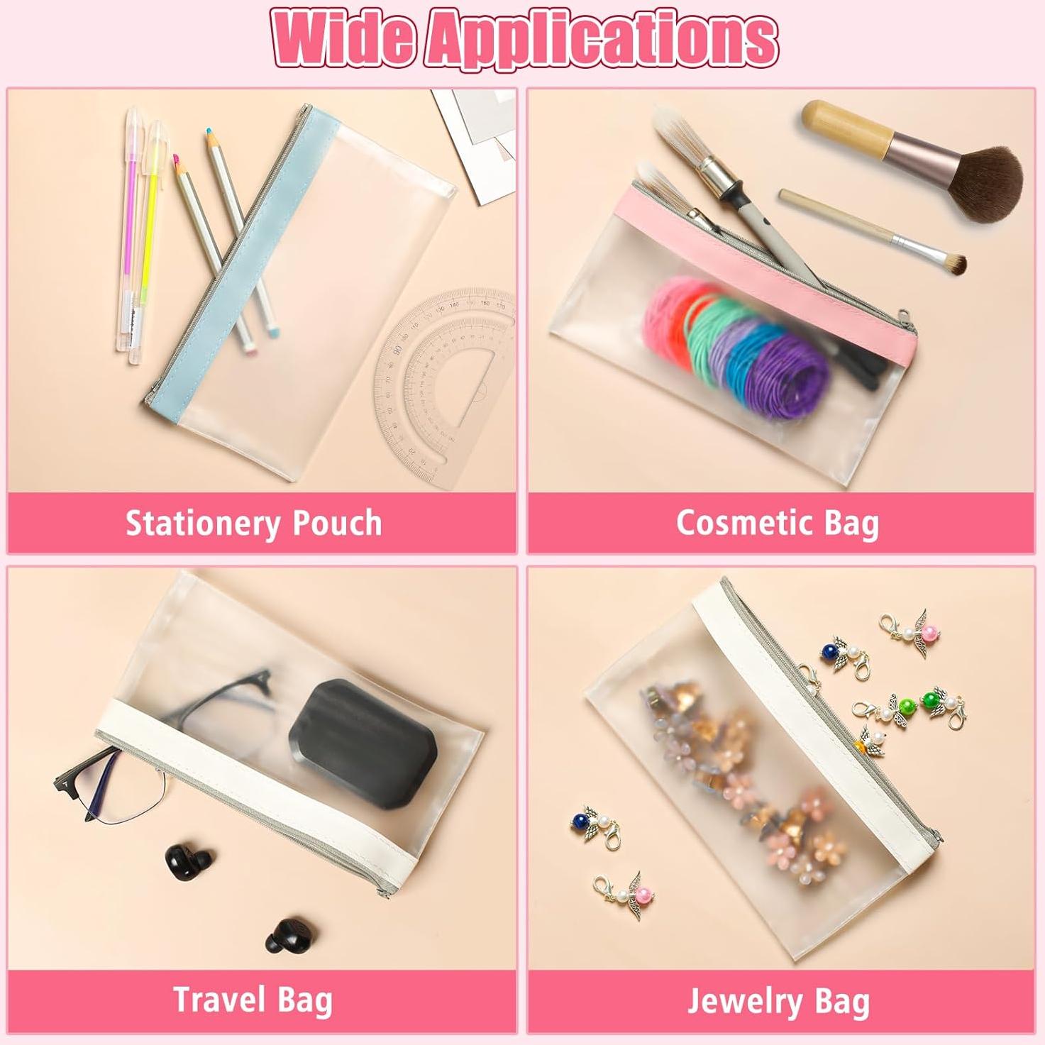 Paquete de 4 estuches de lápiz transparentes Shenzhenshi 20x10 cm