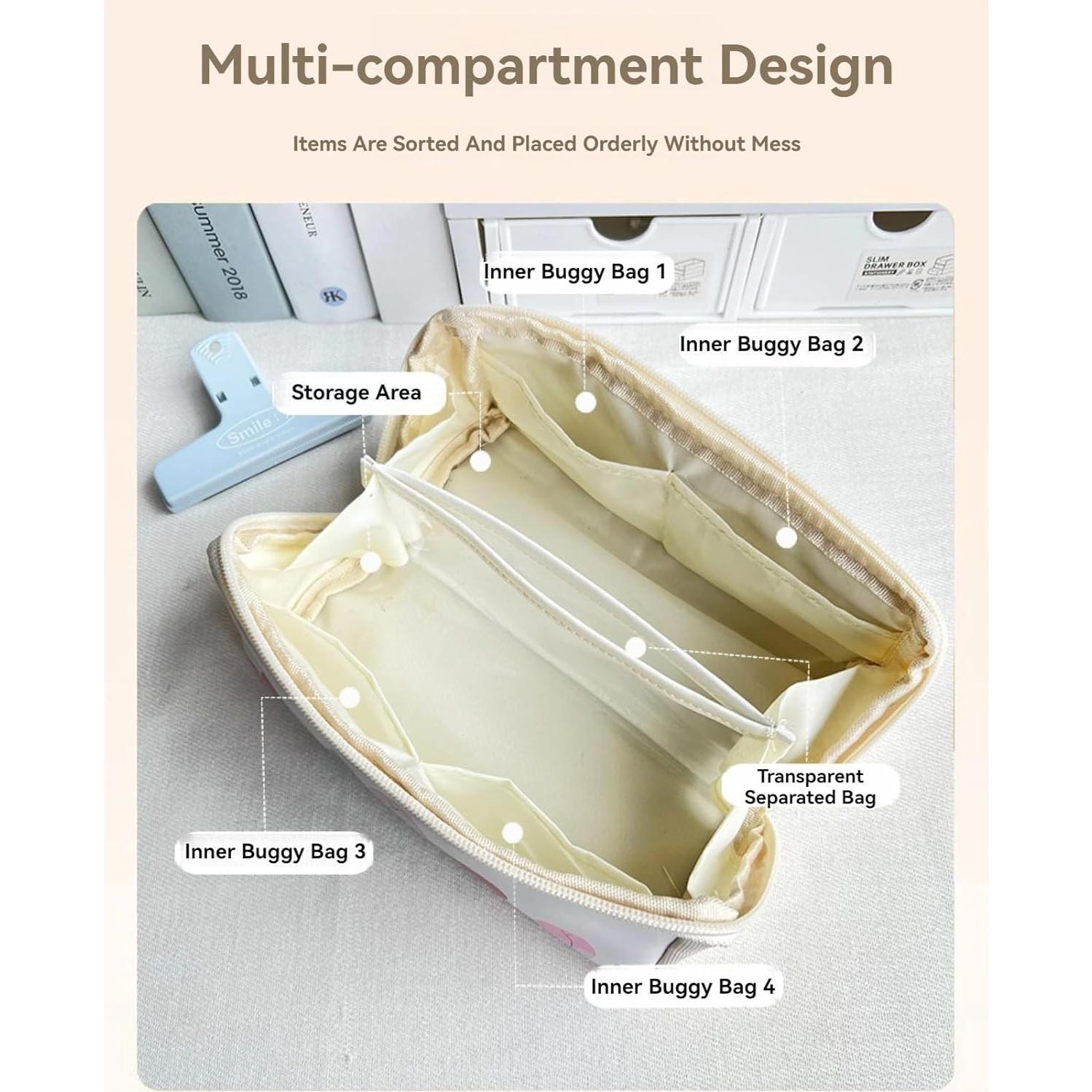 Estuche de Lápices YANDM Beige-2 Multi-Capa 26x10cm