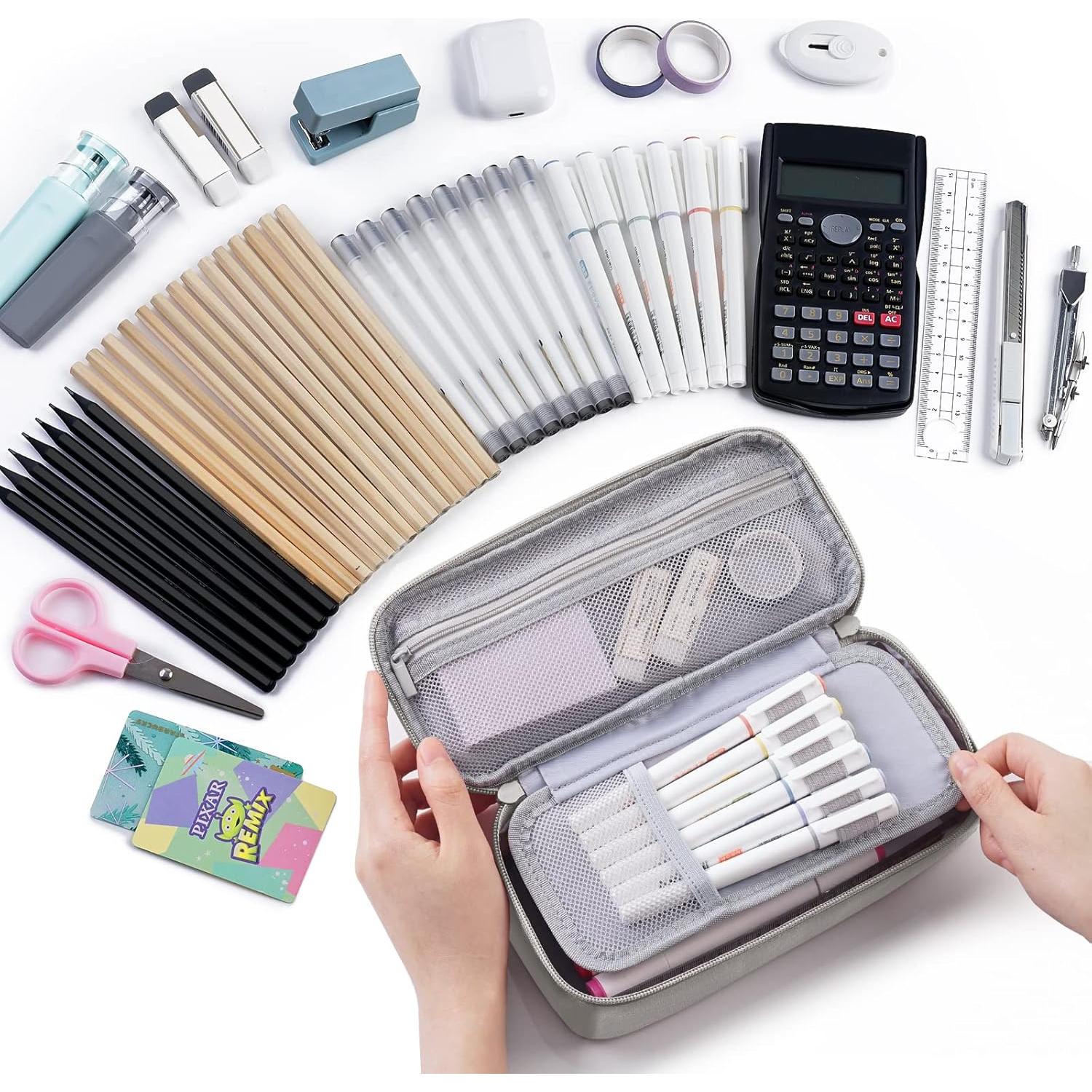 Estuche Grande WEMATE para Lápices 22.86x10.92cm Gris Claro