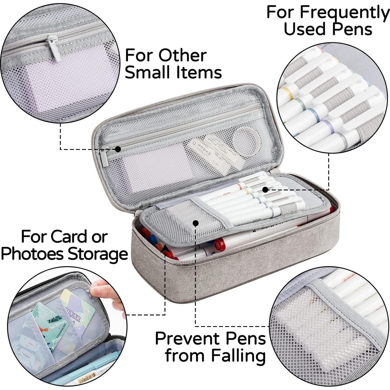 Estuche Grande WEMATE para Lápices 22.86x10.92cm Gris Claro