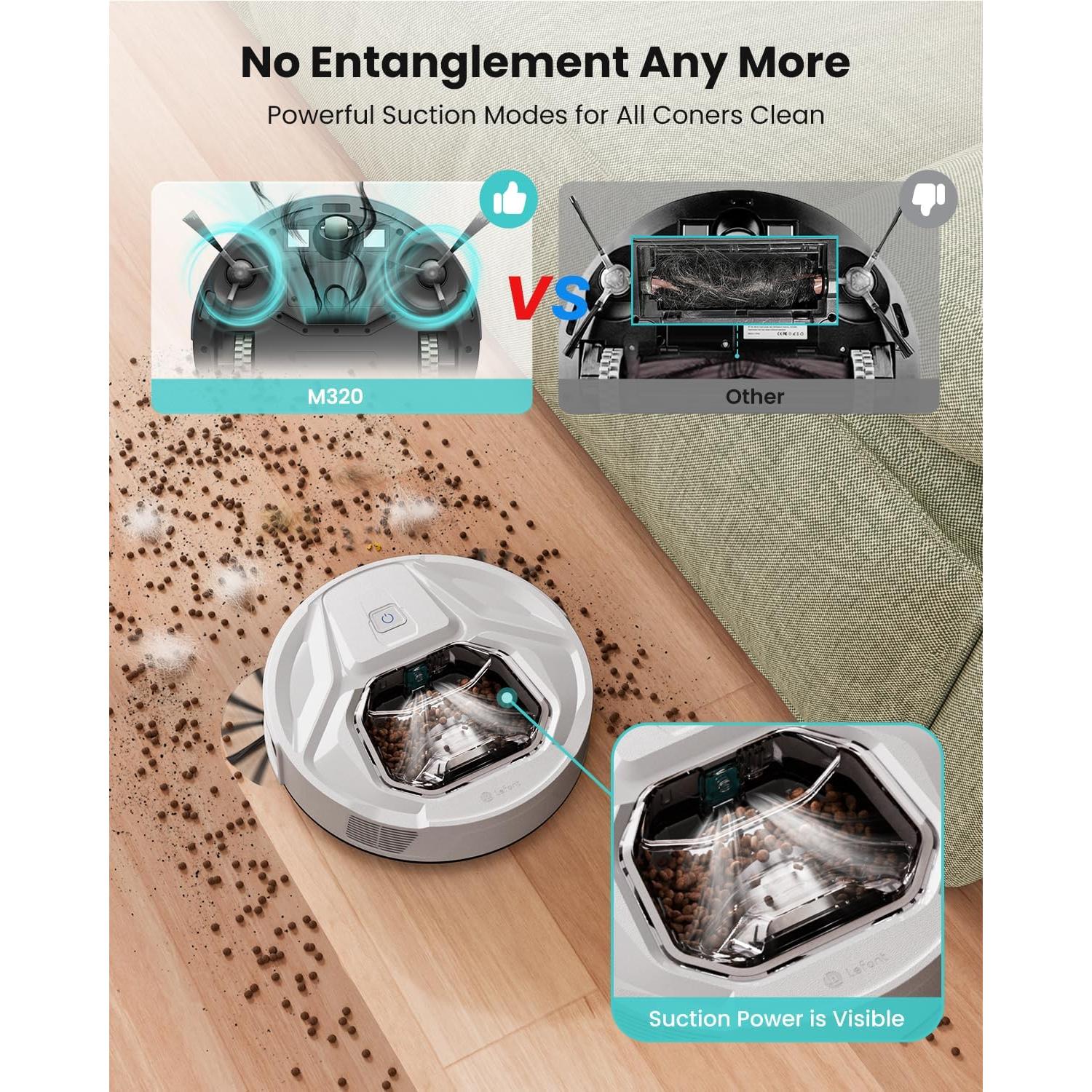 Aspiradora Robótica Lefant M320 con Mopa, 800ml, 6500Pa