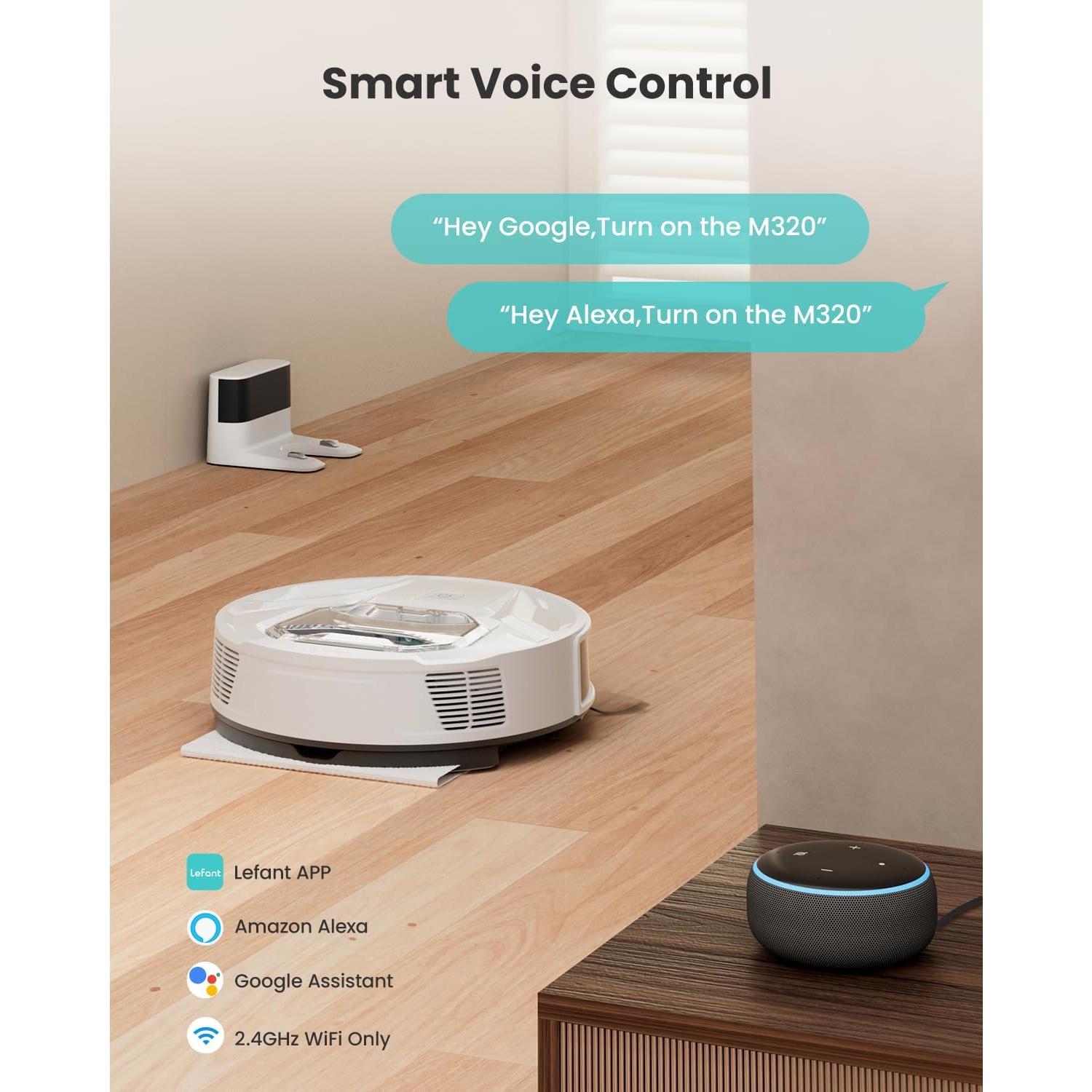 Aspiradora Robótica Lefant M320 con Mopa, 800ml, 6500Pa