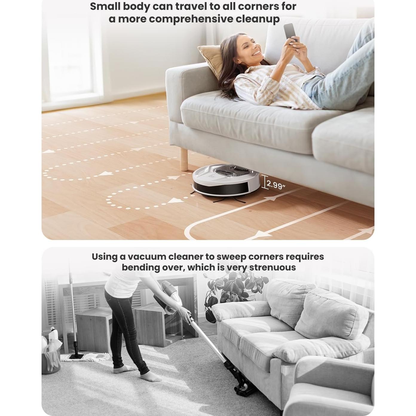 Aspiradora Robótica Lefant M320 con Mopa, 800ml, 6500Pa