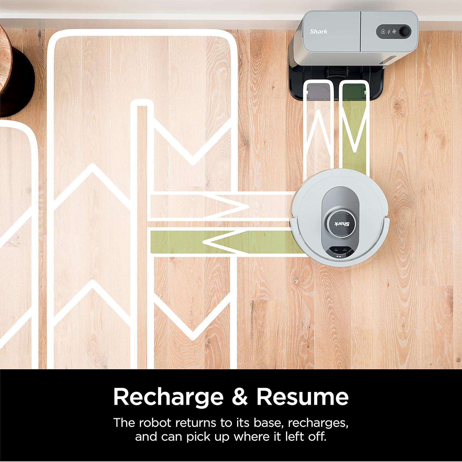 Shark AV2511AE/AV251WA AI Ultra Robot Vacuum, with Matrix Clean, Home Mapping, 60-Day Capacity Bagless Self Empty Base, Perfect for Pet Hair, Wifi, Compatible with Alexa, Black/Silver (Renewed)