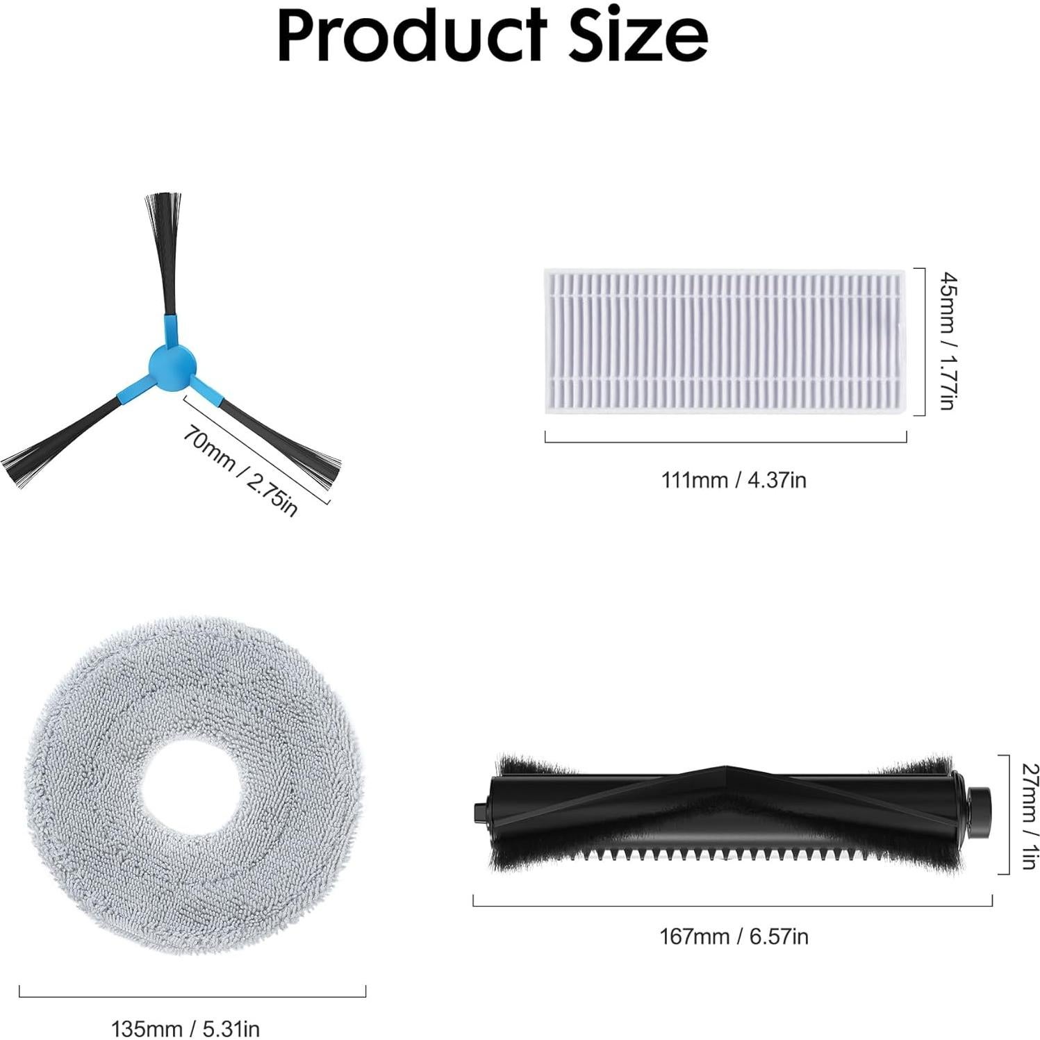 V5 Robot Vacuum and Mop with Self-Empty Base + 4 Side Brushes, 2 Mop Cloth Pads, 2 Hepa Filters