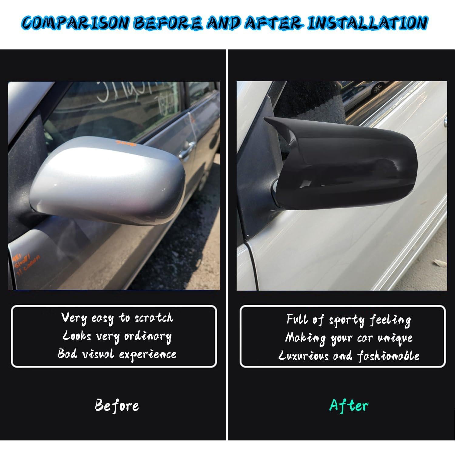 Cubiertas de Espejo Retrovisor ABS Blazeray para Toyota Corolla 2009-2013