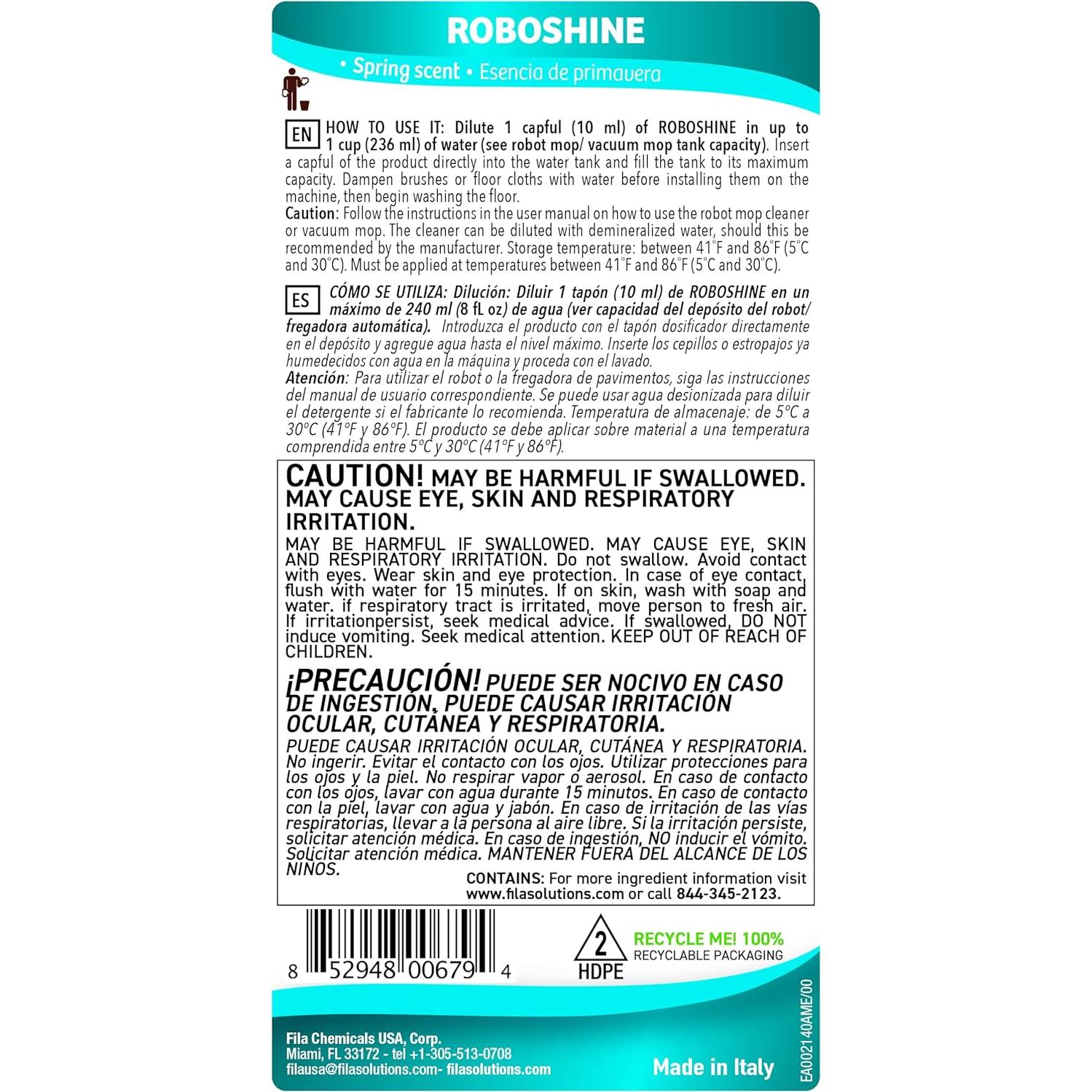 Detergente ROBOSHINE FILA para Robots Aspiradores 1L