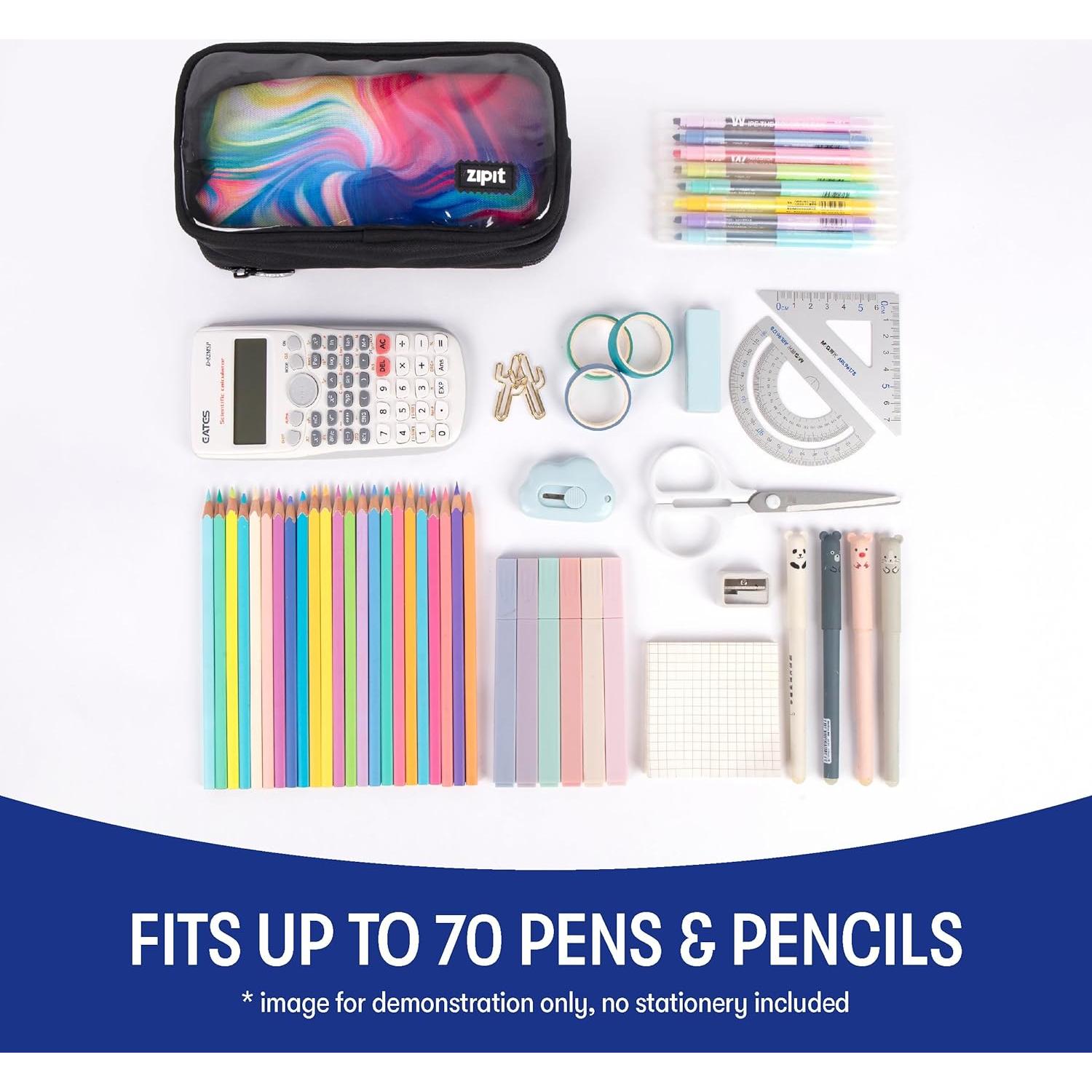 Estuche de Lápices ZIPIT Half & Half Negro Brillante