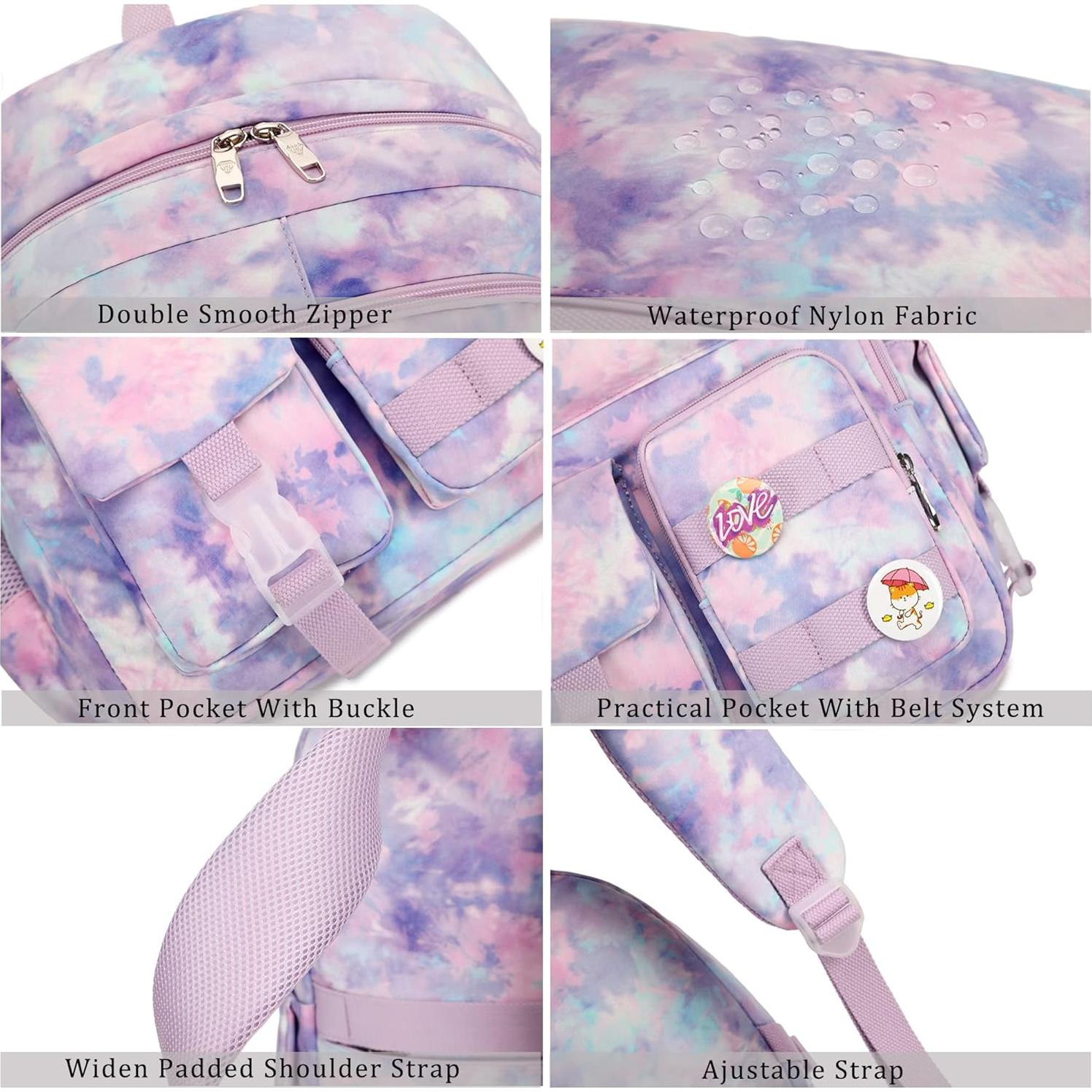 Mochila Hidds para Laptop 16" Antirrobo Tie-Dye Púrpura