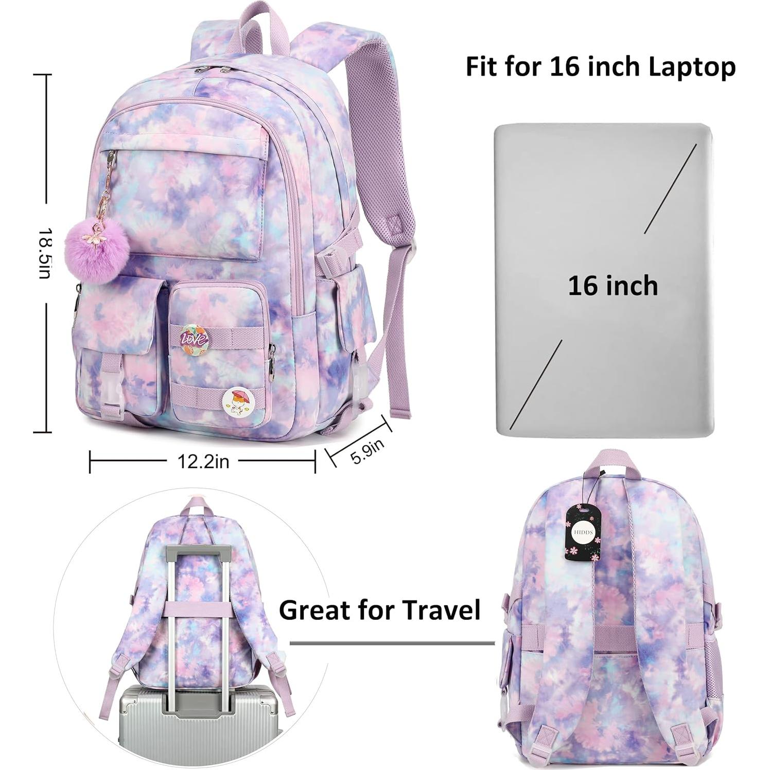 Mochila Hidds para Laptop 16" Antirrobo Tie-Dye Púrpura
