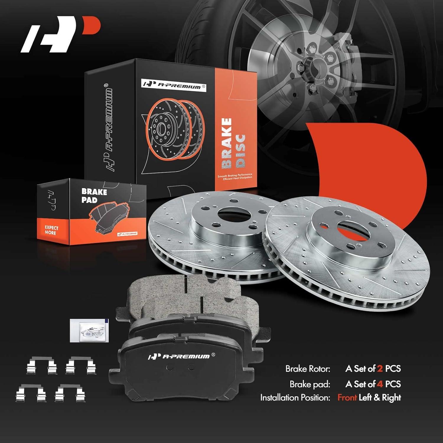 Discos de Freno Perforados y Ranurados A-Premium 275mm + Pastillas Cerámicas