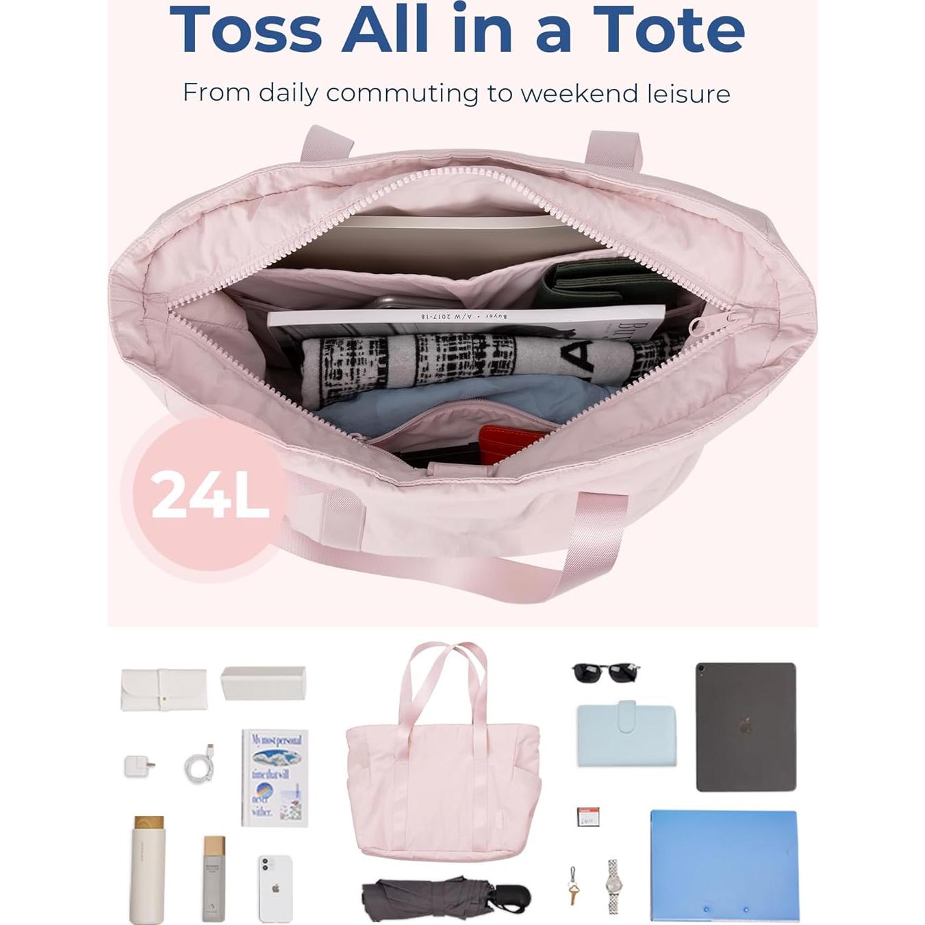 Bolsa Tote BAGSMART Mediana Rosa para Laptop 15.6"