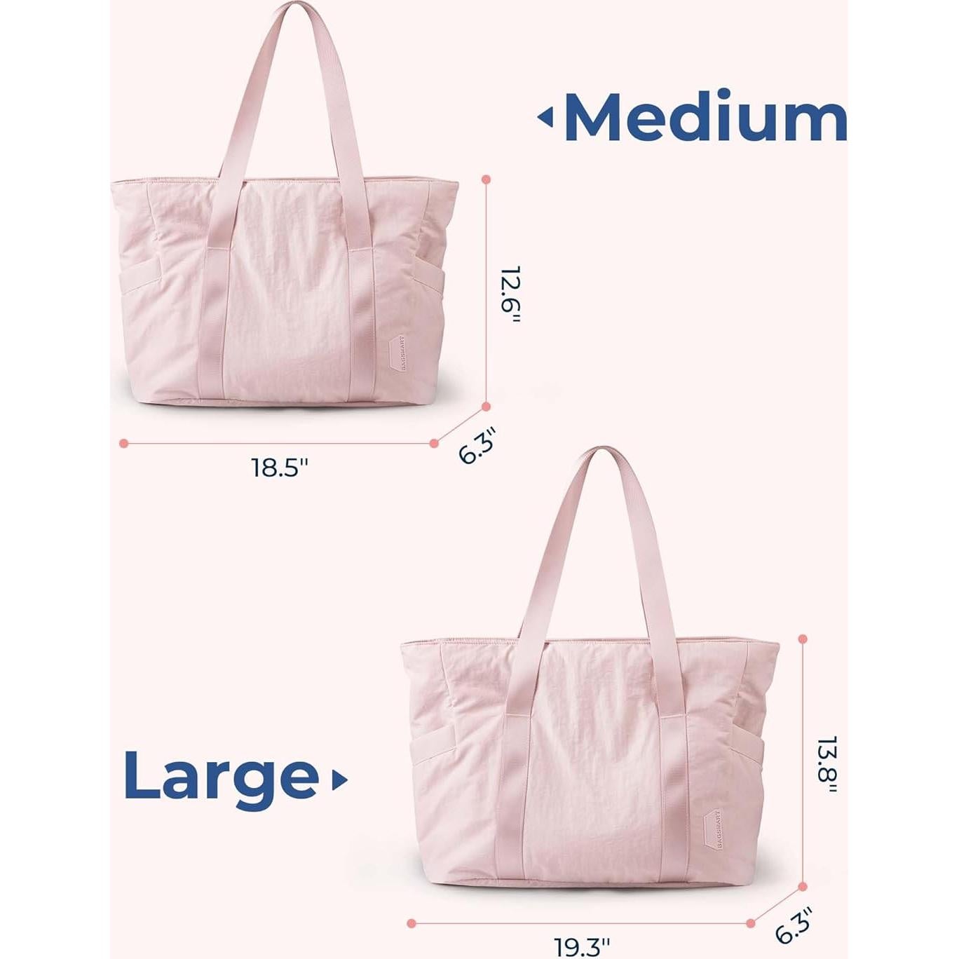 Bolsa Tote BAGSMART Mediana Rosa para Laptop 15.6"