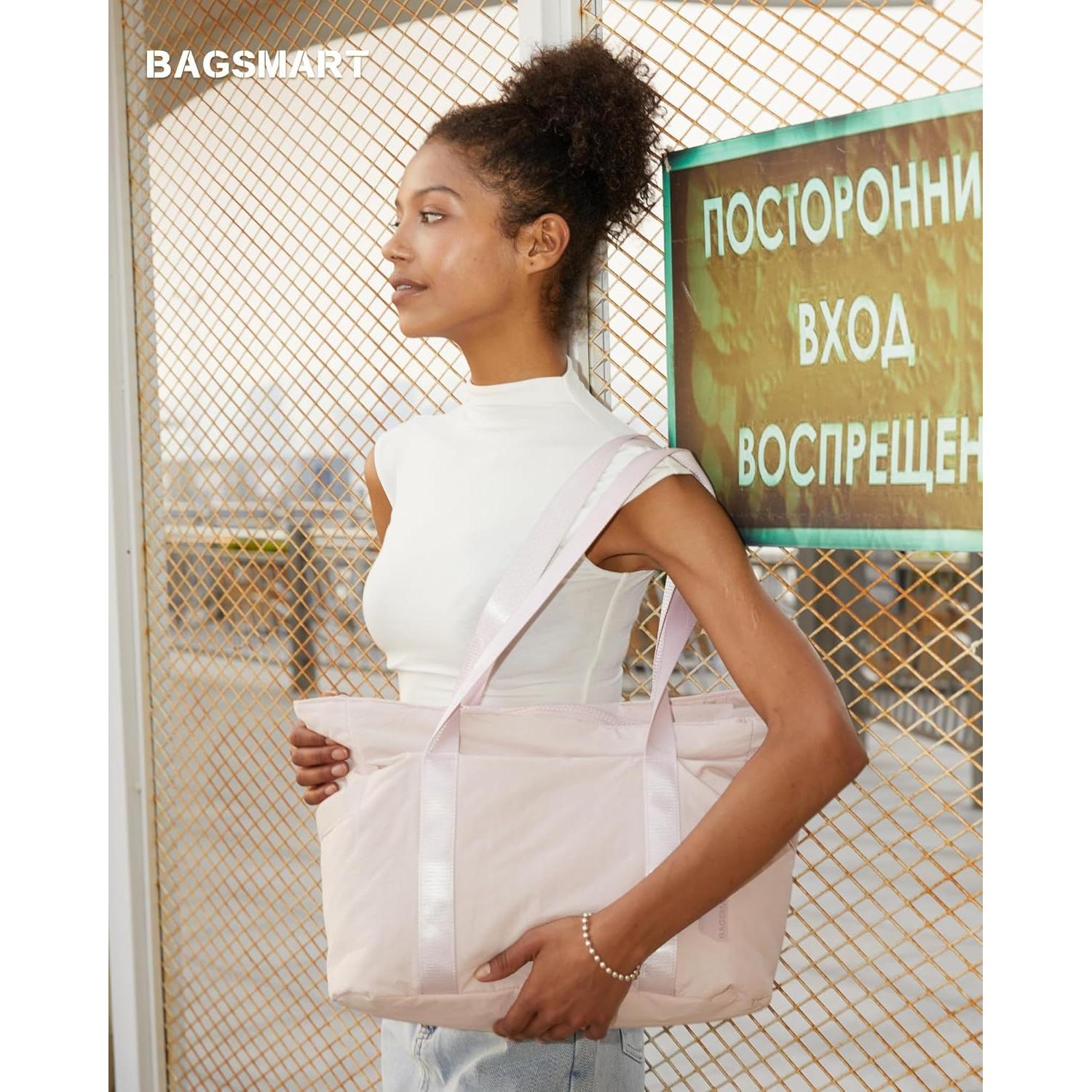 Bolsa Tote BAGSMART Mediana Rosa para Laptop 15.6"