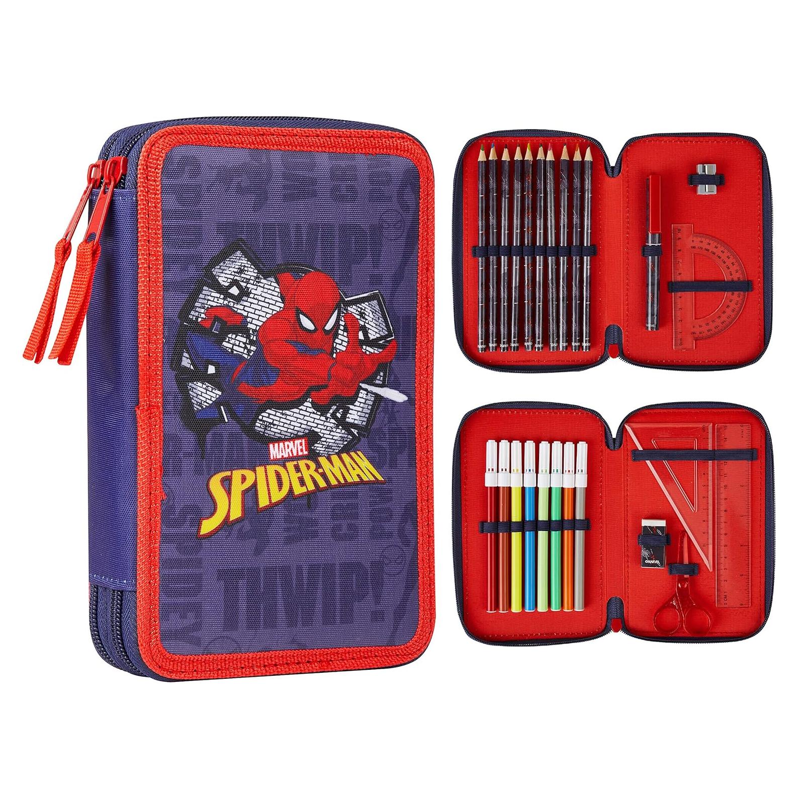 Estuche de Lápices Marvel Spiderman con Suministros Escolares