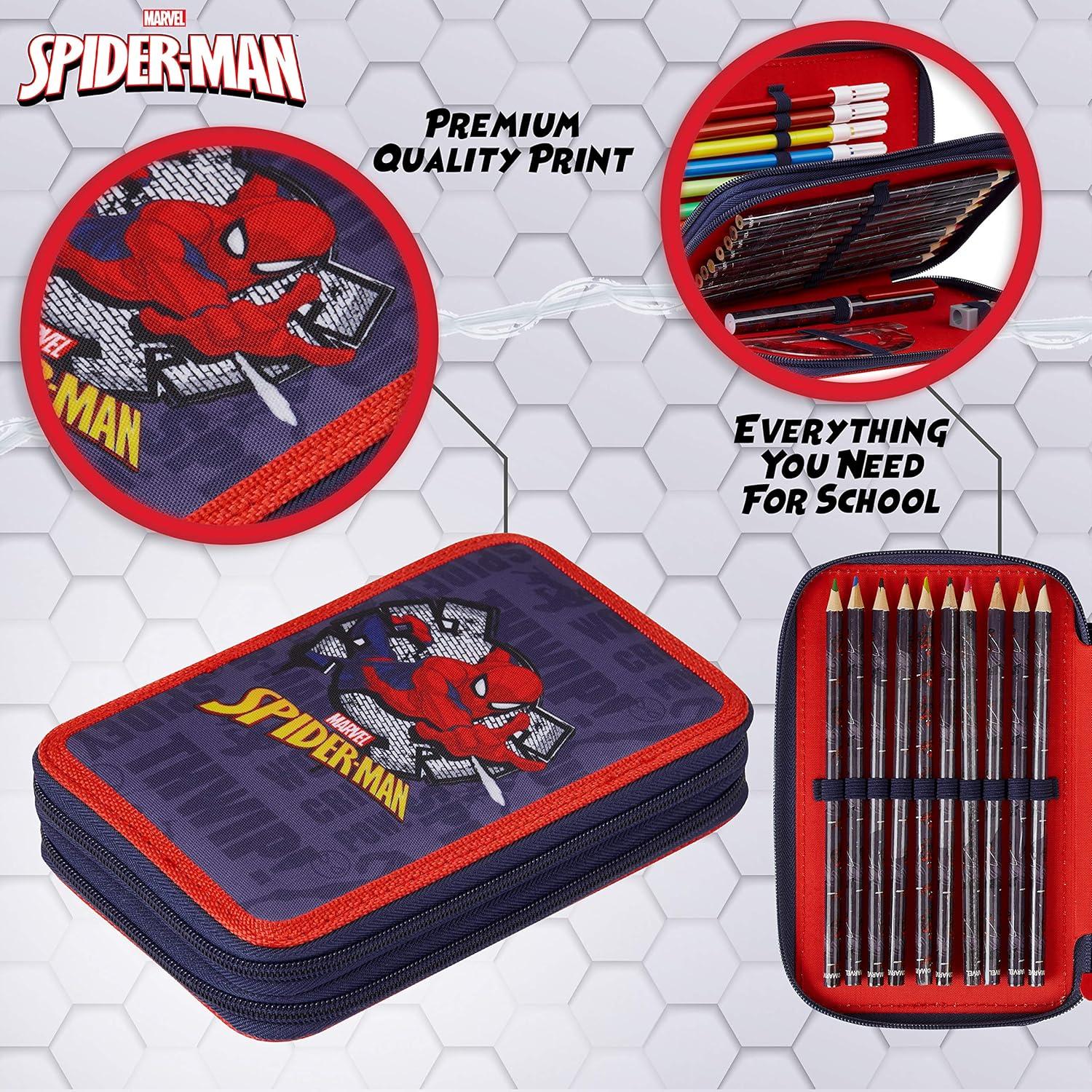 Estuche de Lápices Marvel Spiderman con Suministros Escolares