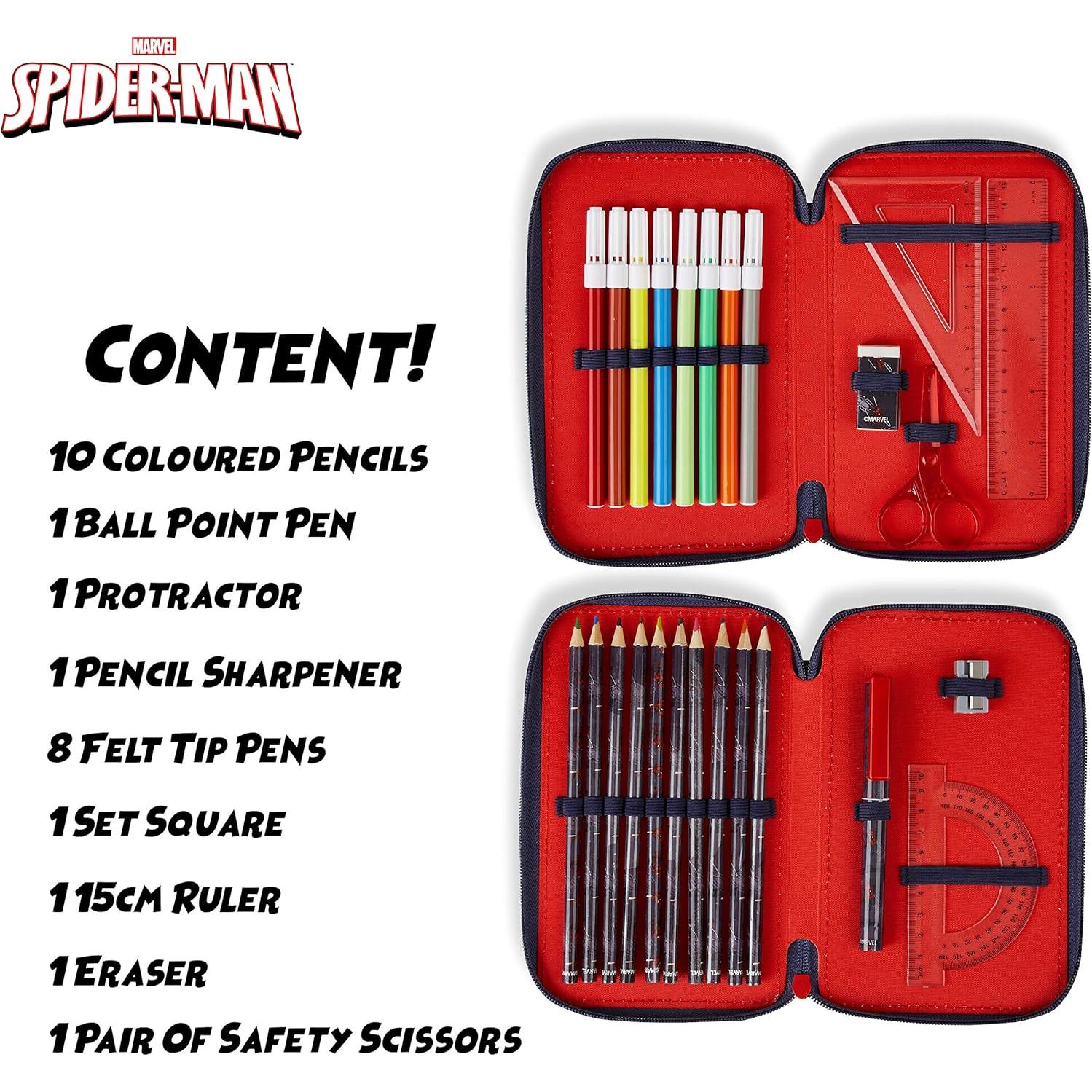 Estuche de Lápices Marvel Spiderman con Suministros Escolares