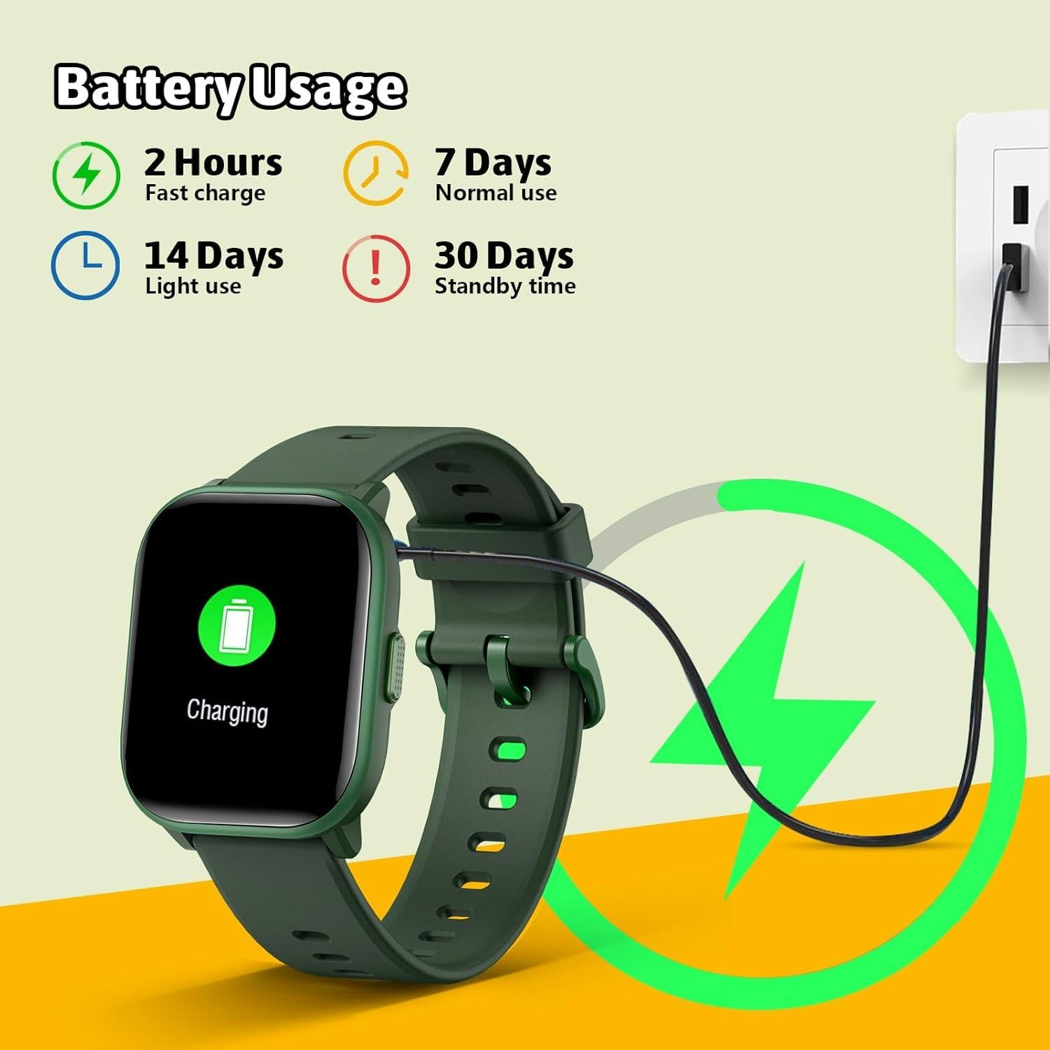 Reloj Inteligente HENGTO W99 para Niños Verde 20 Modos