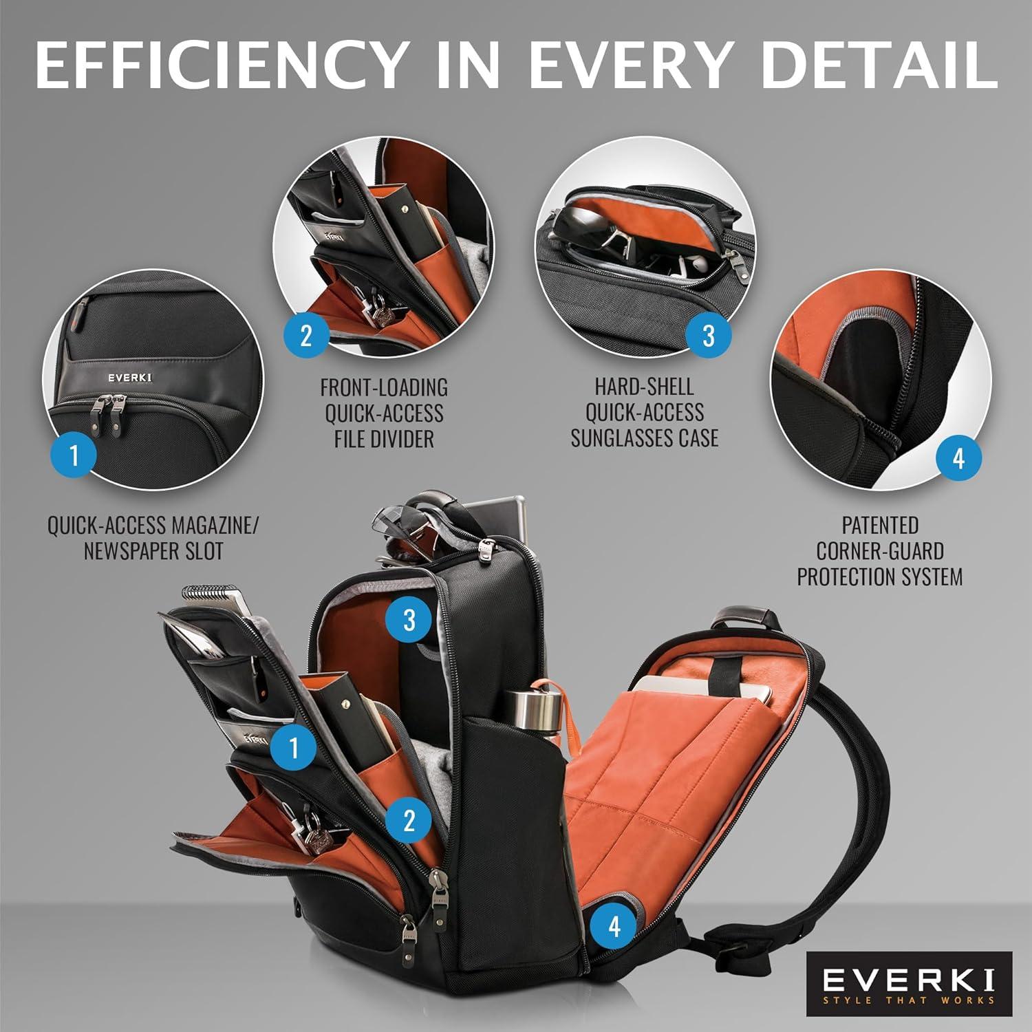 Mochila Ejecutiva Everki Onyx para Laptop 15.6" Negra