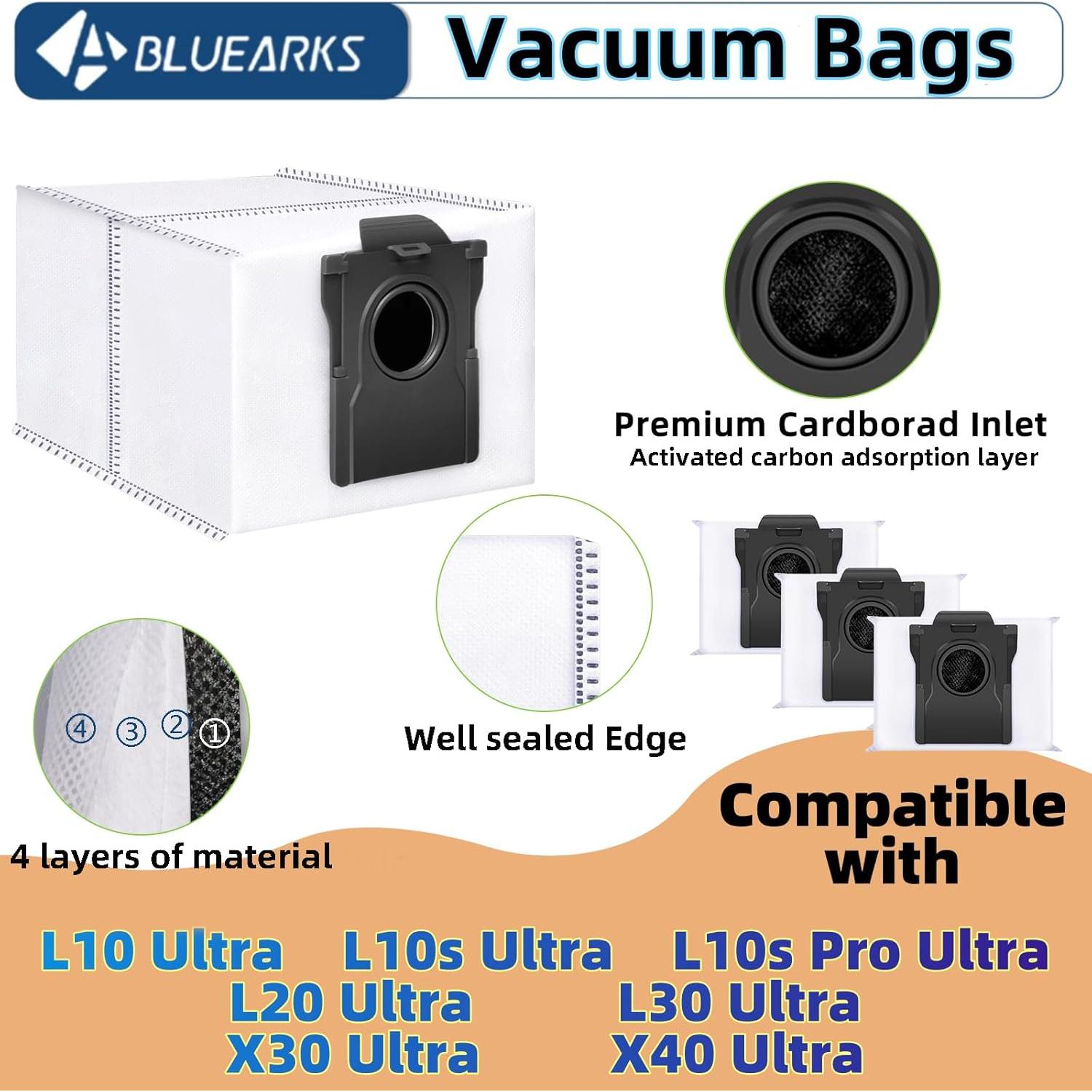 14 Piezas Bolsas de Desecho Dreame L10s Ultra 3.2L Filtración 4 Capas