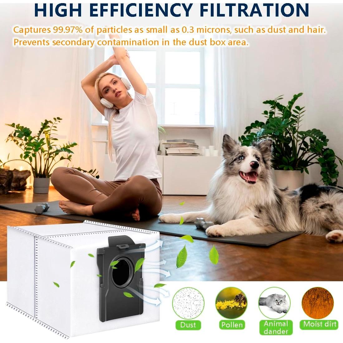 14 Piezas Bolsas de Desecho Dreame L10s Ultra 3.2L Filtración 4 Capas